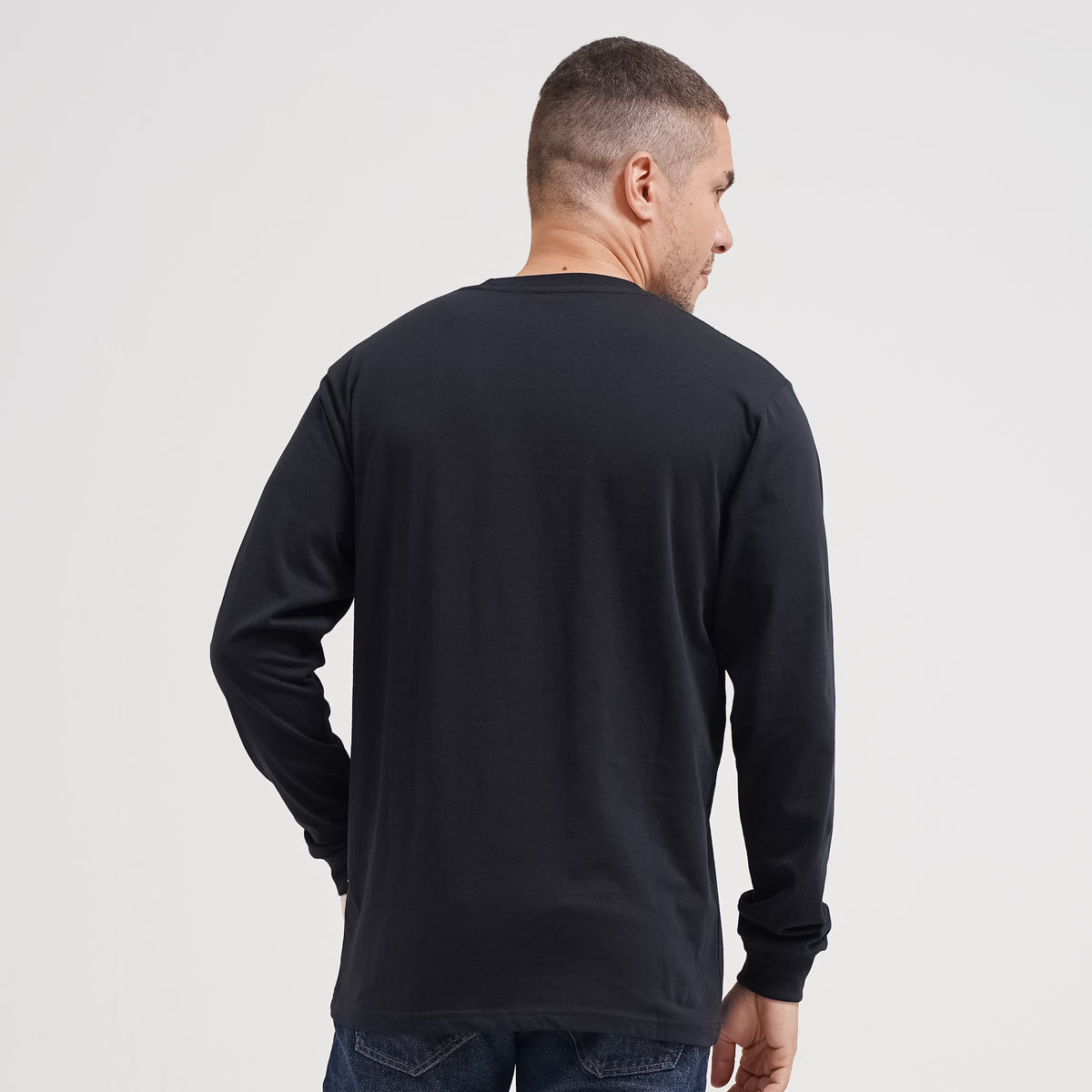 Lee Cooper Long Sleeve Label Logo Long Black