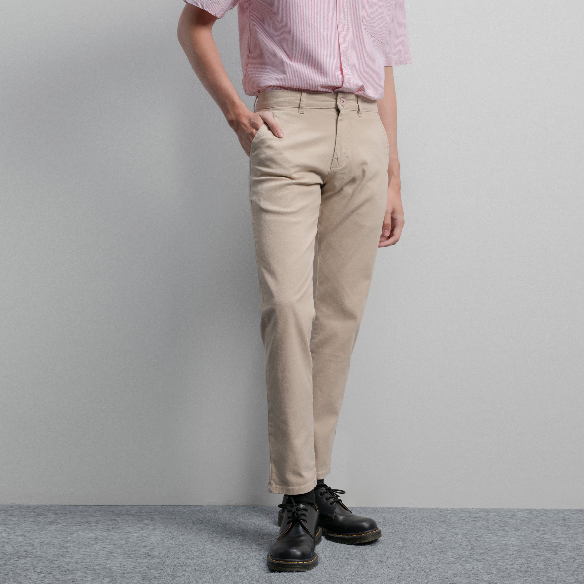 Lee Cooper Slim Fit Long Chino Abe Cream
