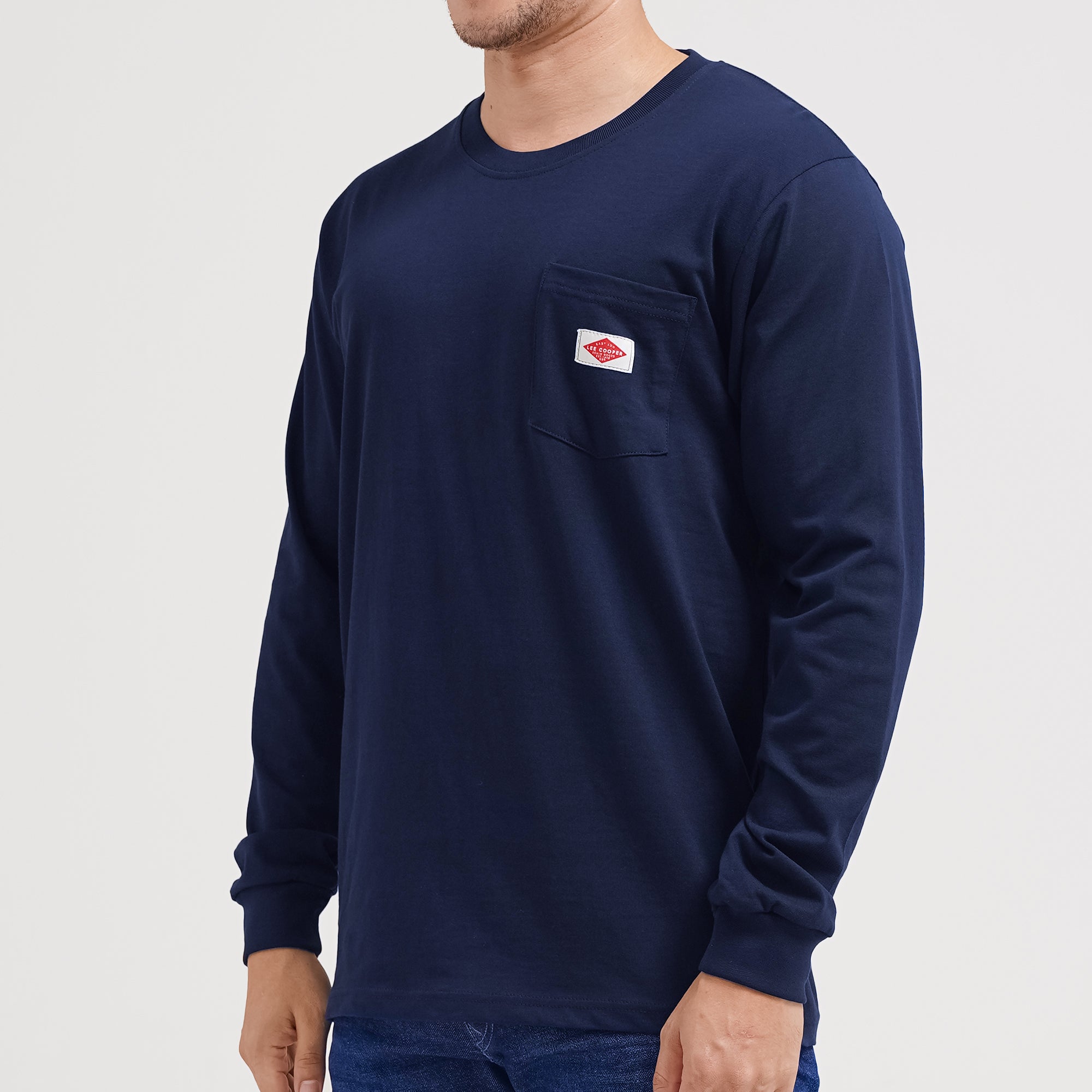 Lee Cooper Long Sleeve Label Logo Long Navy