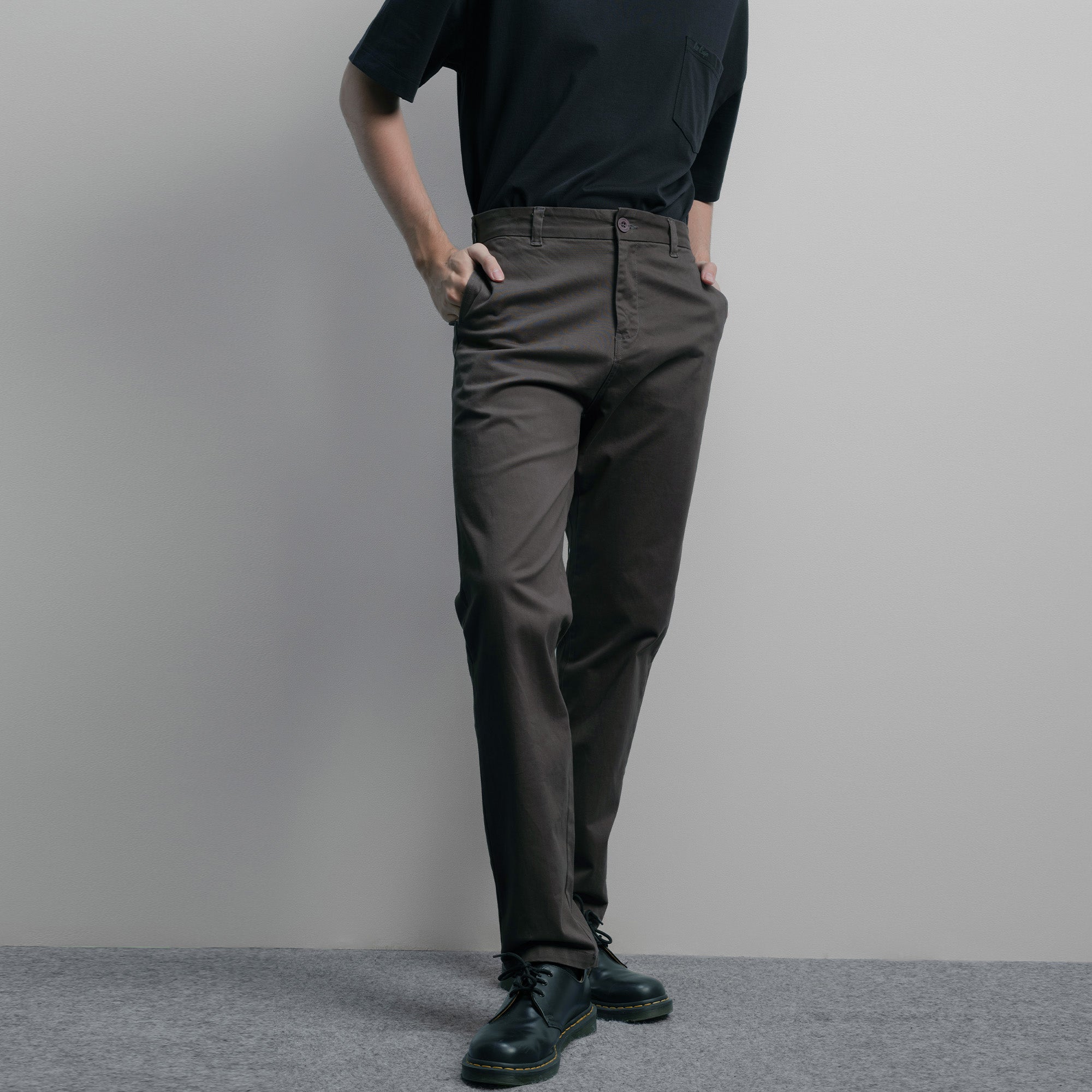 Lee Cooper Slim Fit Long Chino Abe Dark Grey