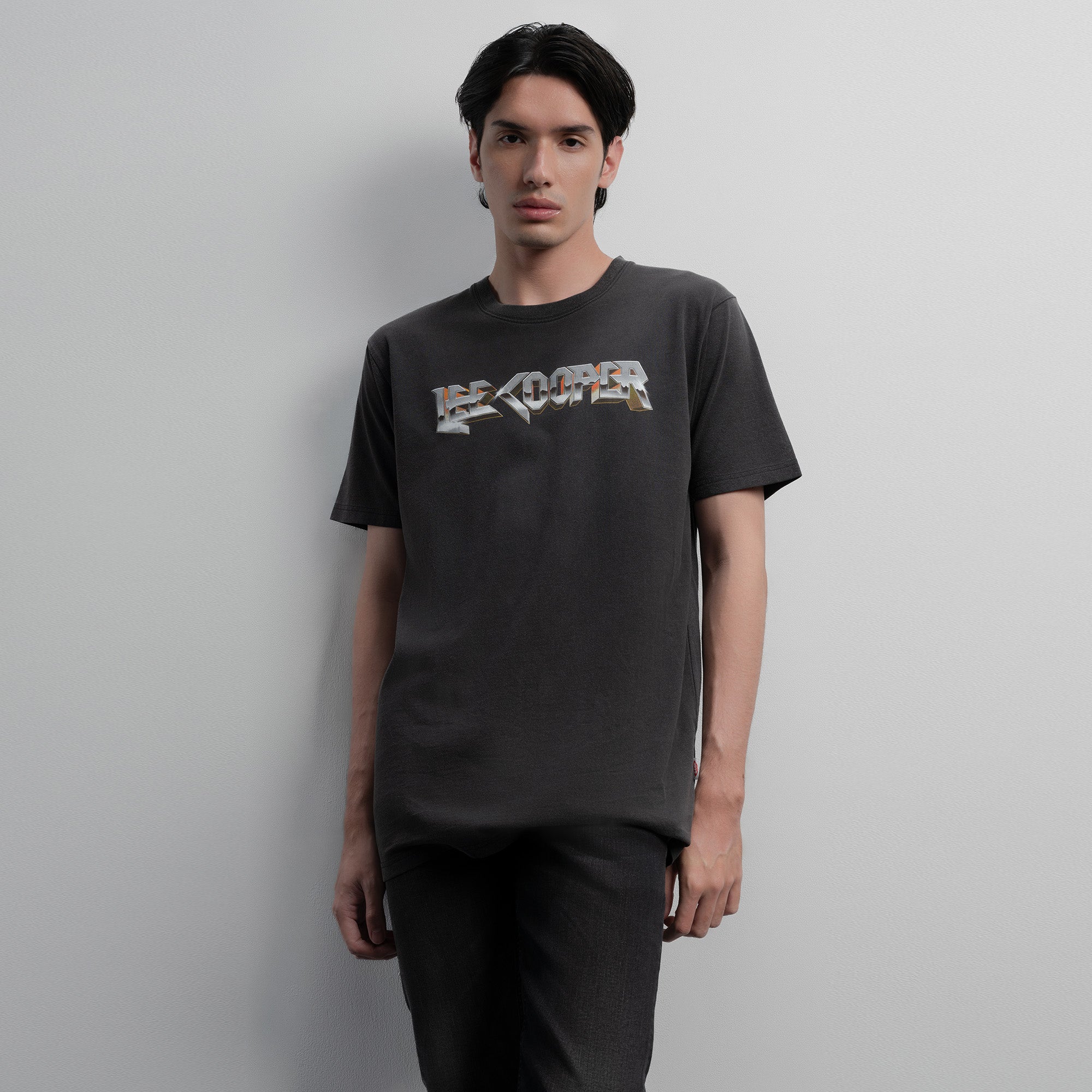 Lee Cooper T-Shirt Vintage Chrome Typography Black