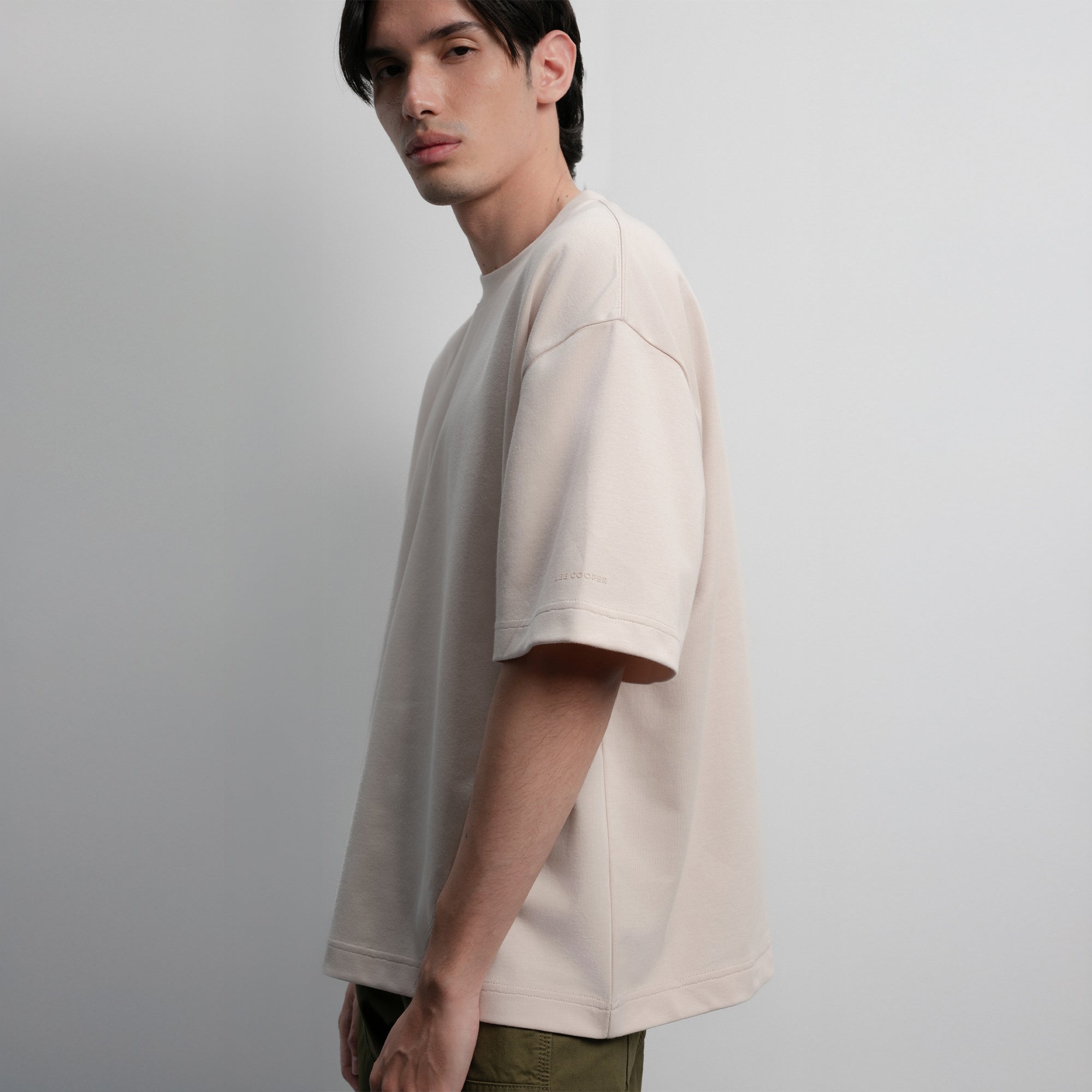 Lee Cooper T-Shirt Premium Boxy Fit Oyster Mushroom