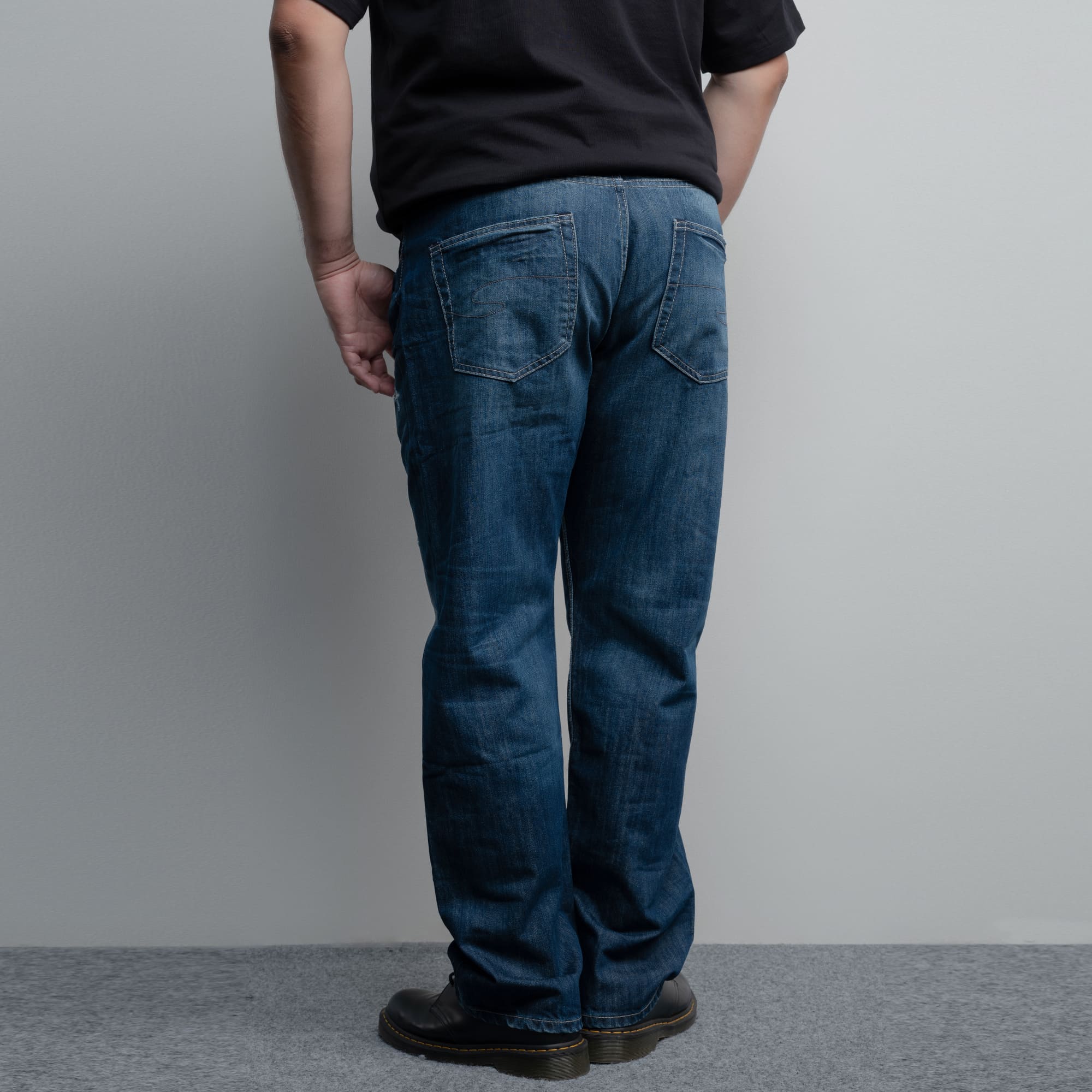 Lee Cooper Tapered Fit Jeans Arthur Repaired Medium Blue