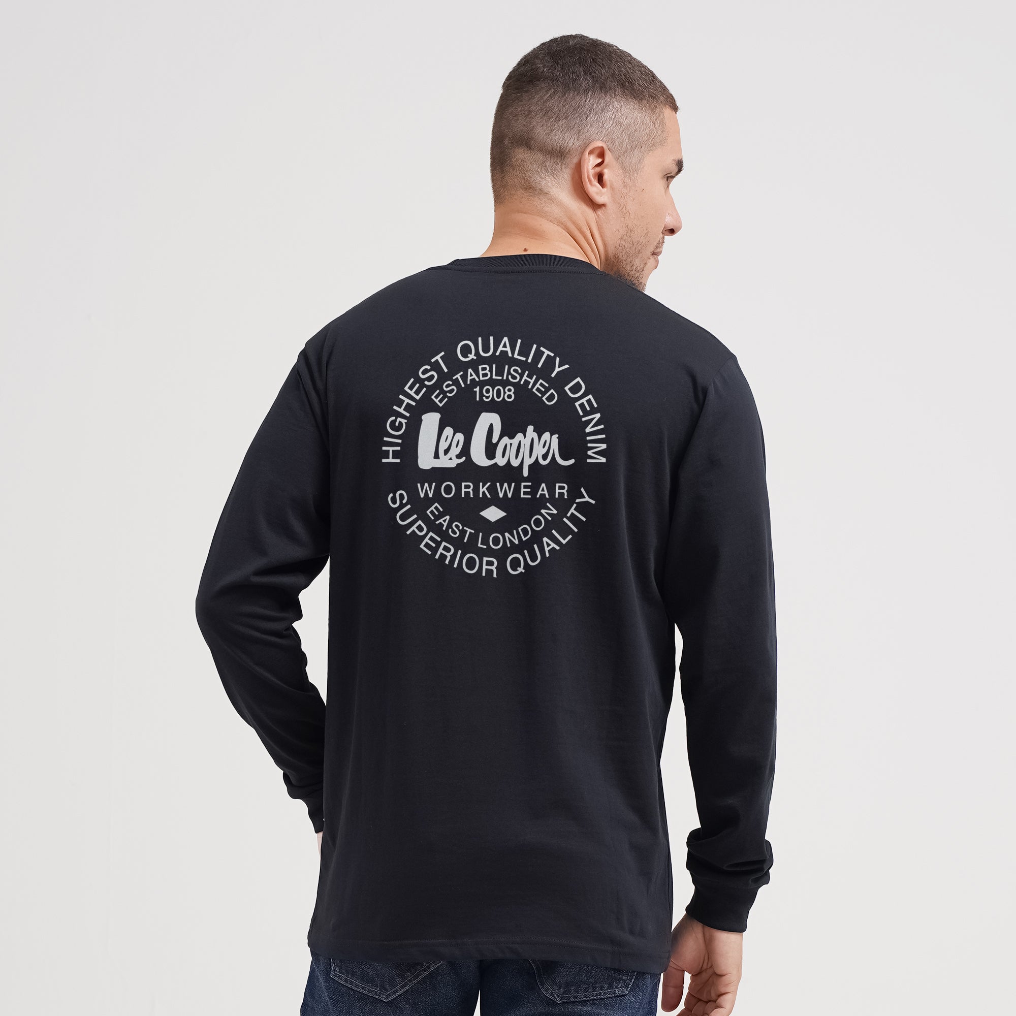 Lee Cooper Long Sleeve Workwear Rounded Black