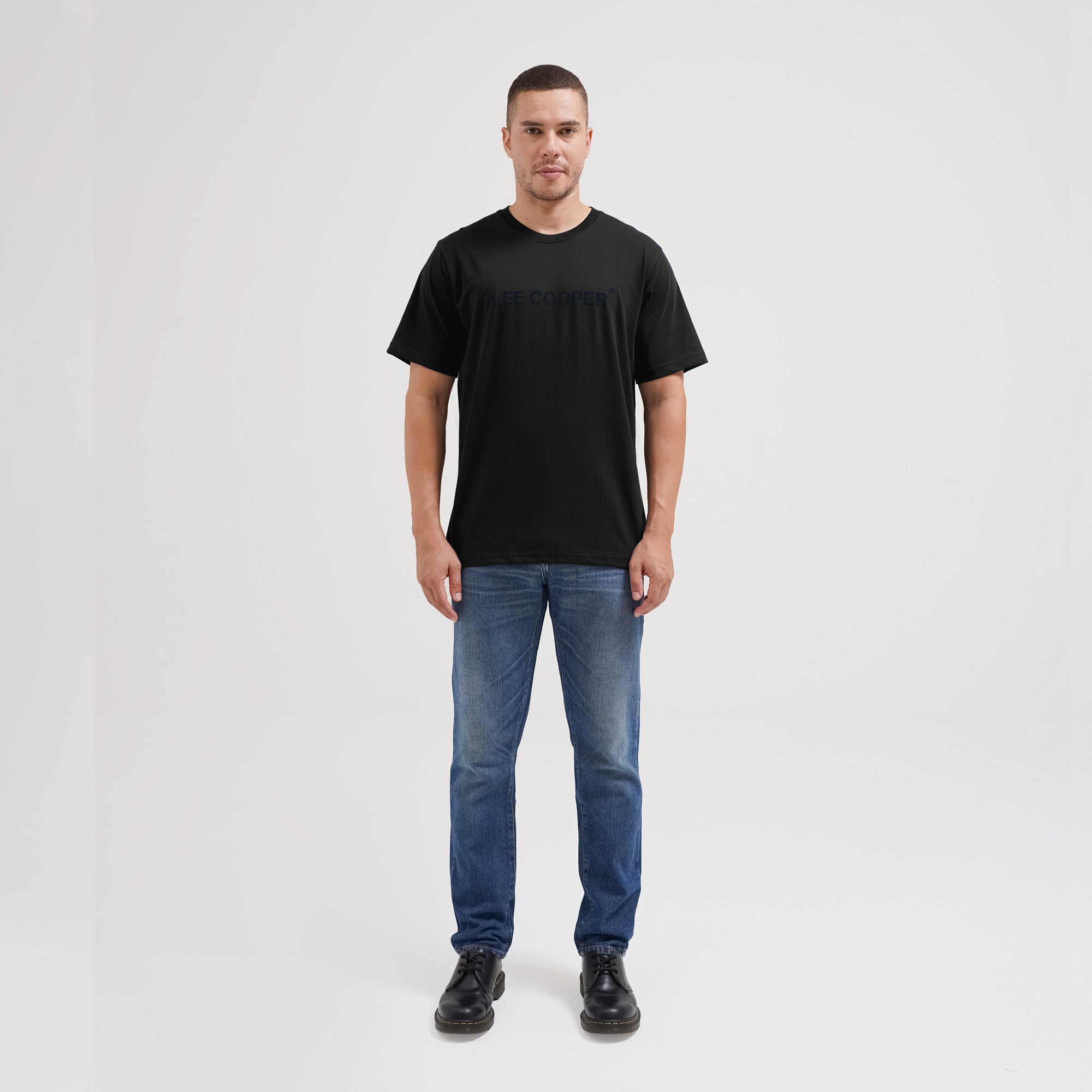 Lee Cooper T-Shirt Sans Serif Typo Black