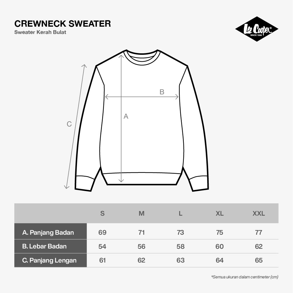 Lee Cooper Sweater Small Logo Retro Misty 71