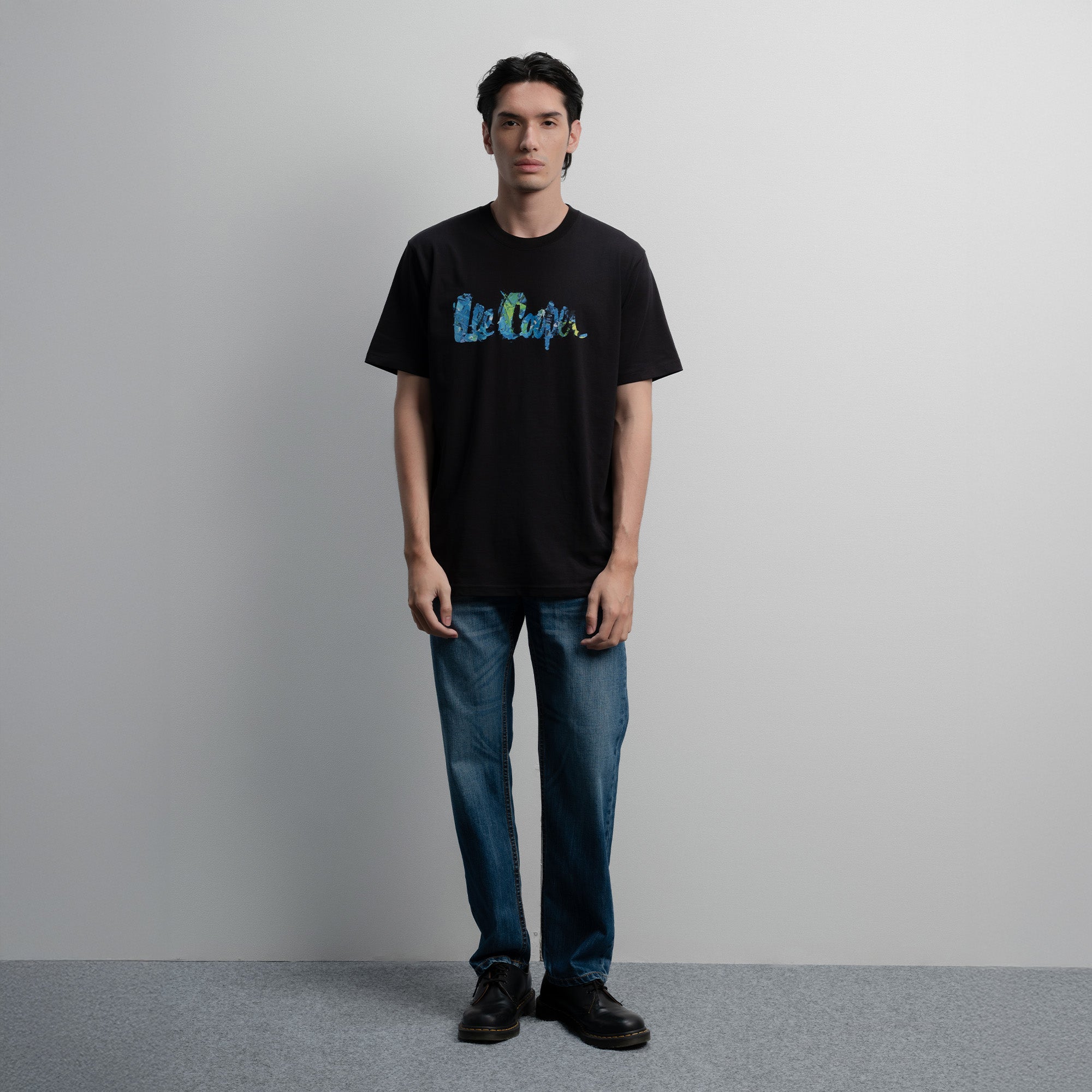 Lee Cooper T-Shirt Acrylic Logotype Black