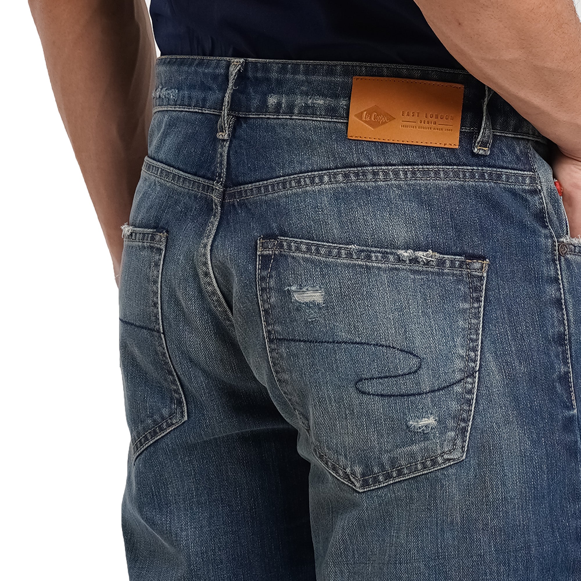 Lee Cooper Harry Ripped Medium Blue