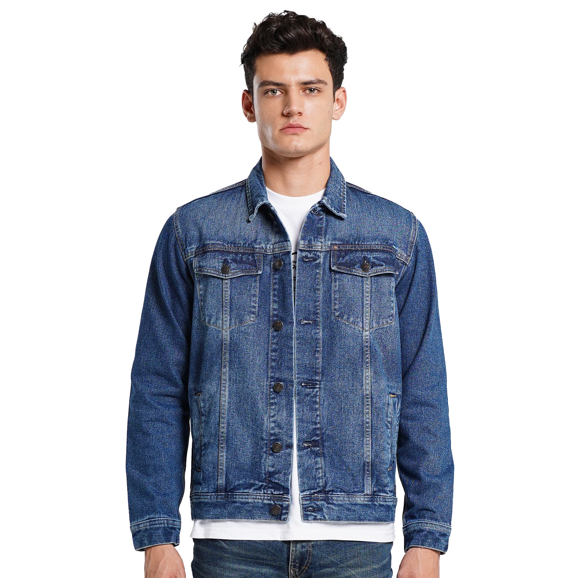 Lee Cooper Jacket Denim Remington Worn Medium Blue