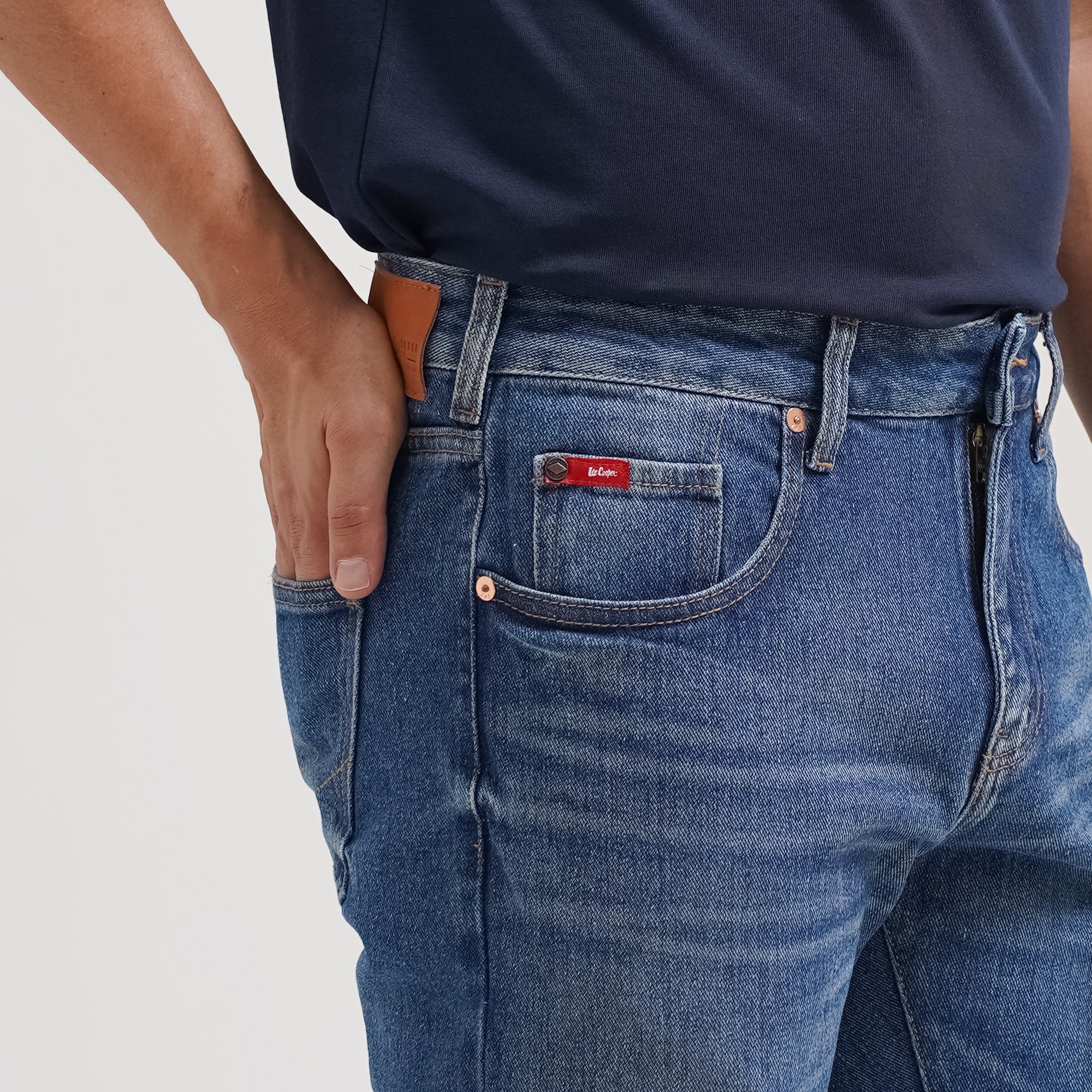 Lee Cooper Tapered Fit Jeans Arthur Worn Medium Blue Teen