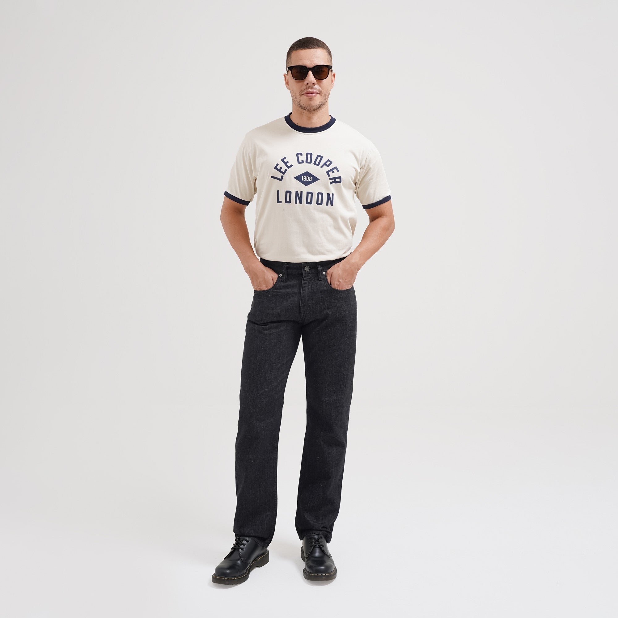 Lee Cooper Straight Fit Jeans Harry Rinse Black Rustic