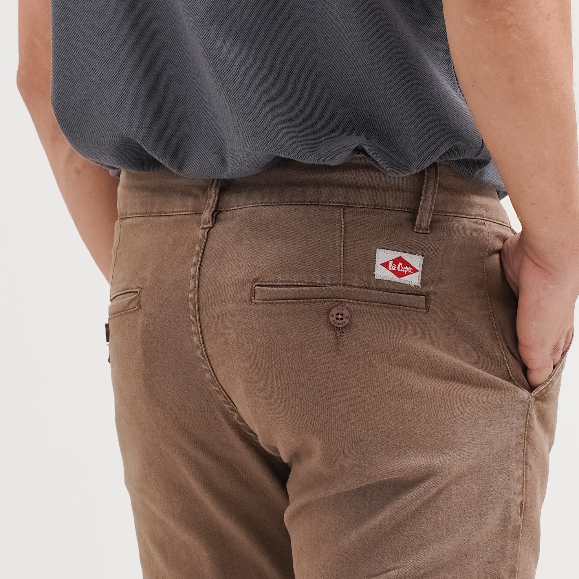 Lee Cooper Slim Fit Long Chino Philips Chesnut