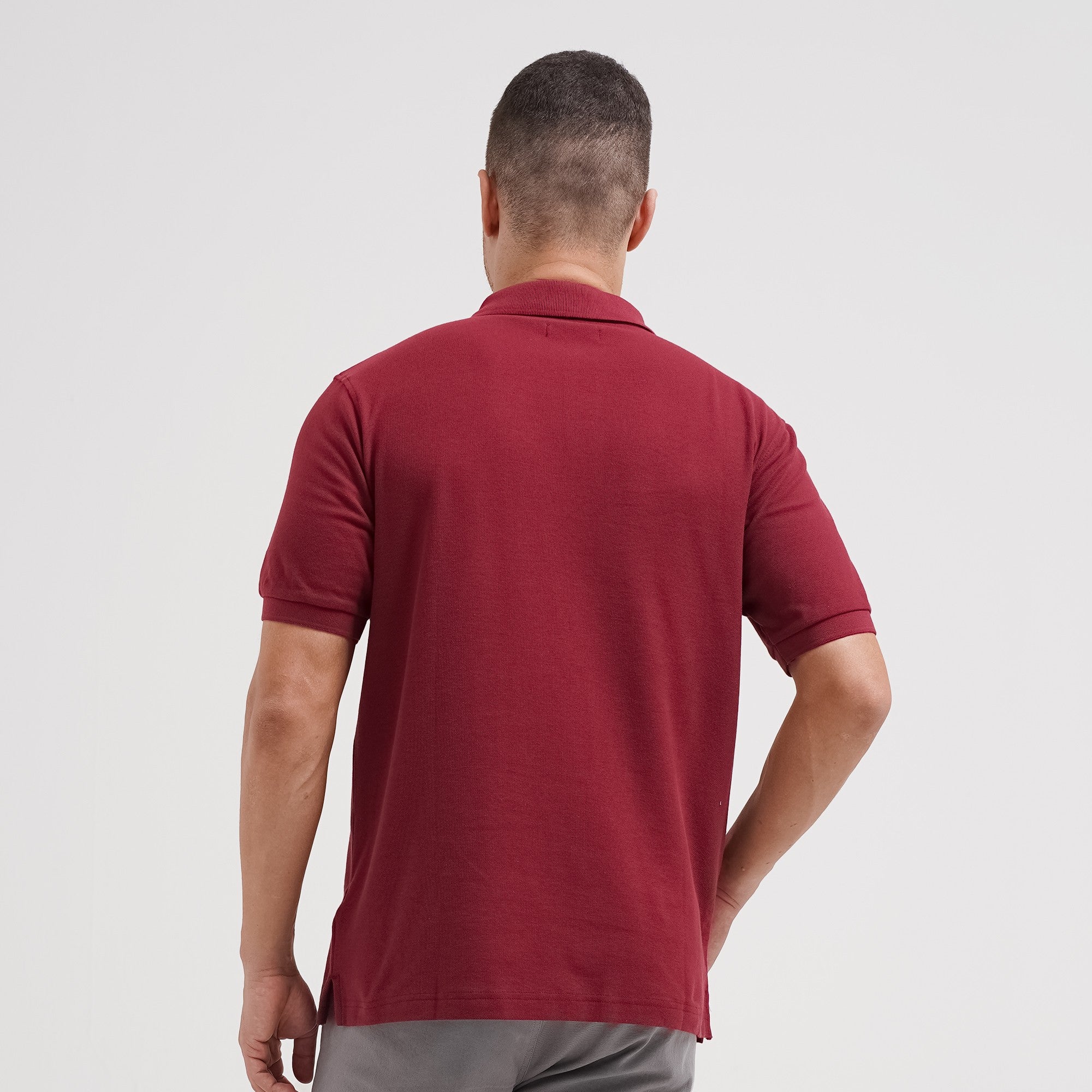 Lee Cooper Polo Shirt Basic Diamond Logo Maroon