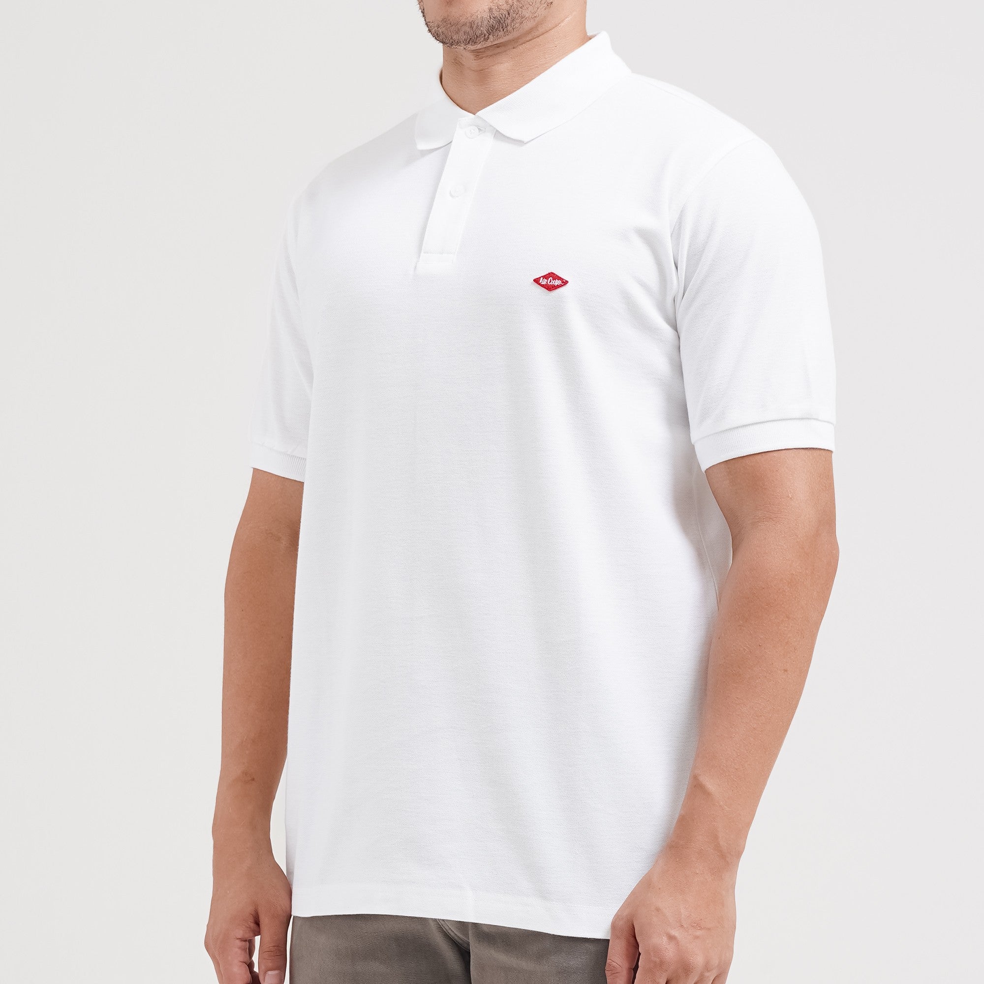 Lee Cooper Polo Shirt Basic Diamond Logo White