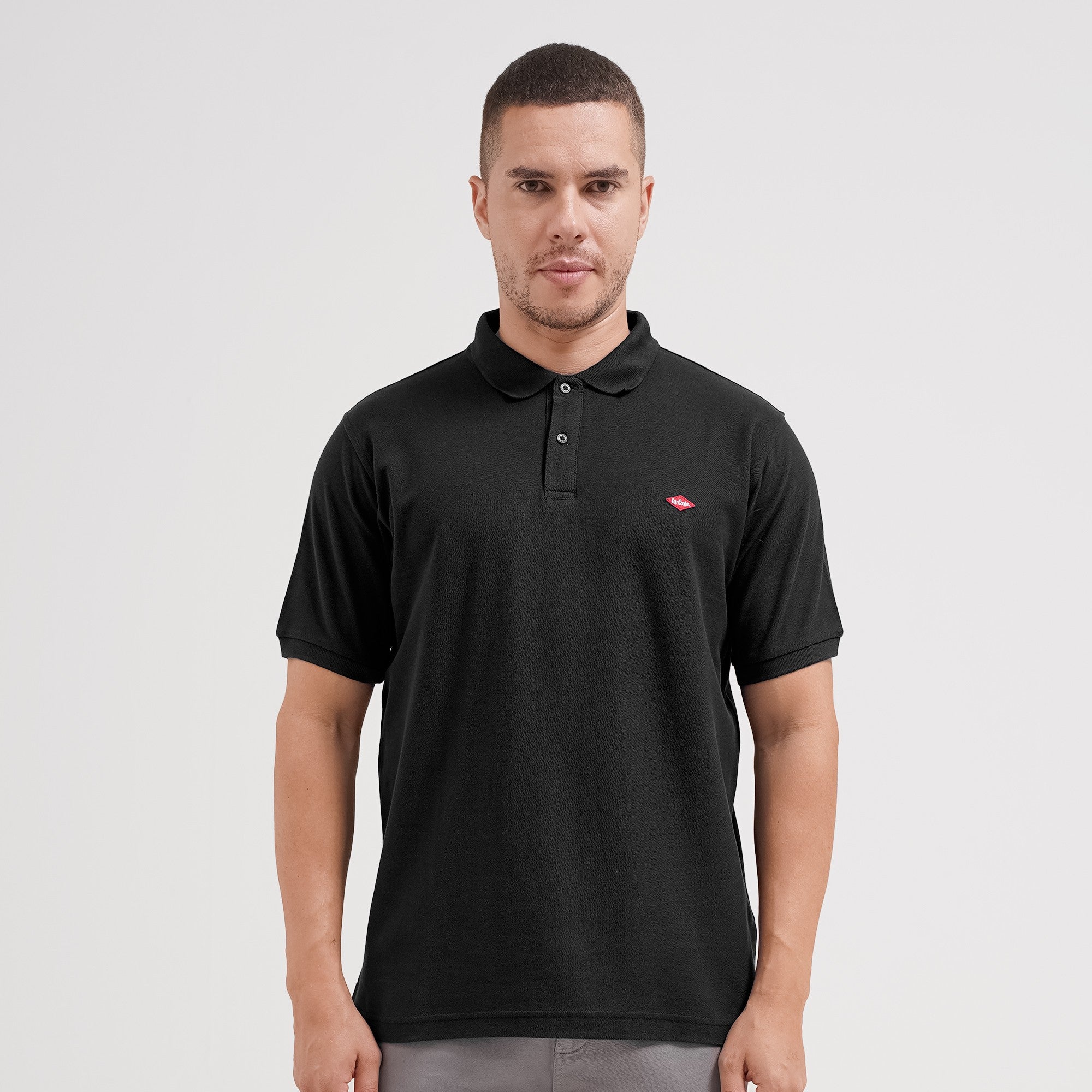 Lee Cooper Polo Shirt Basic Diamond Logo Black