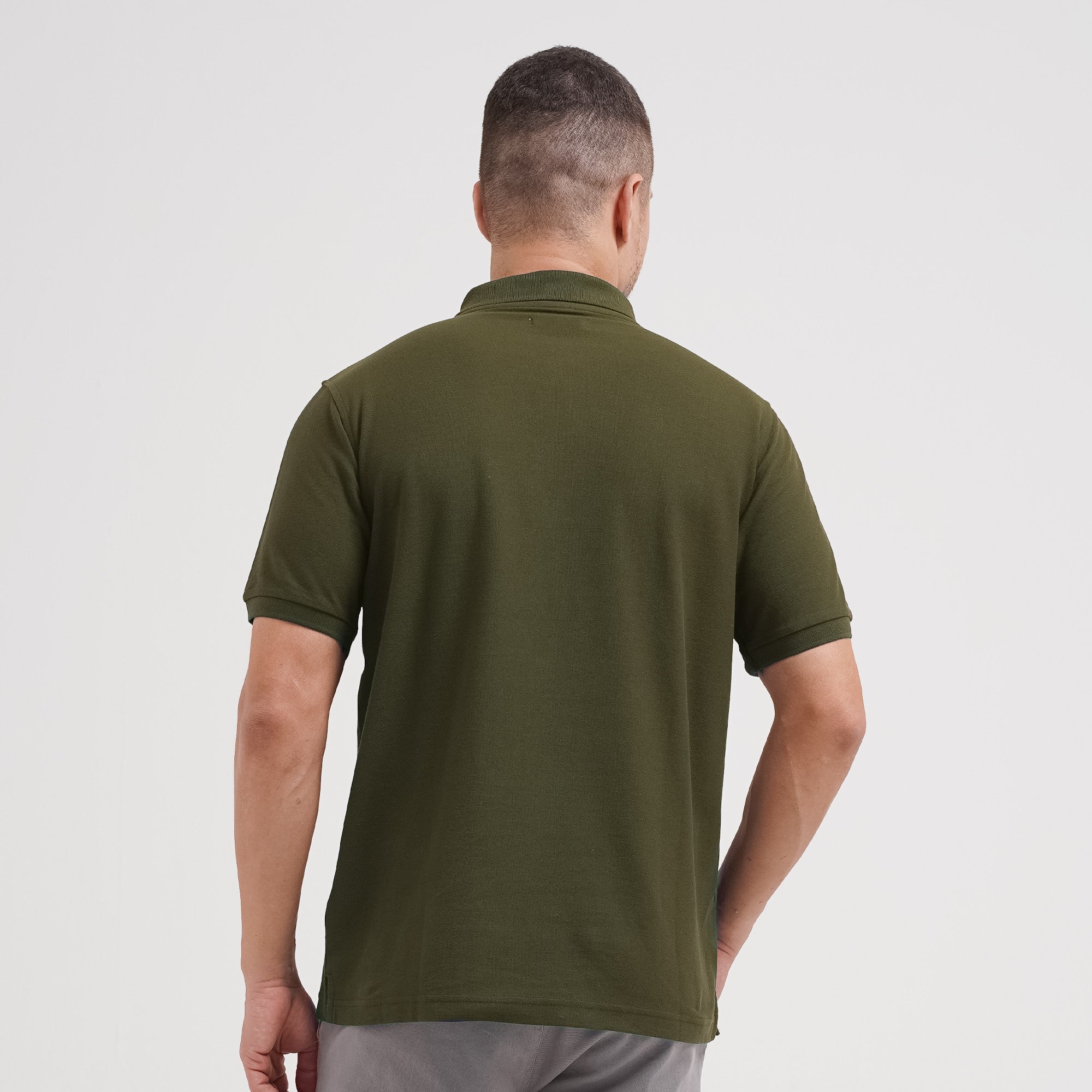 Lee Cooper Polo Shirt Basic Diamond Logo Uniform Green