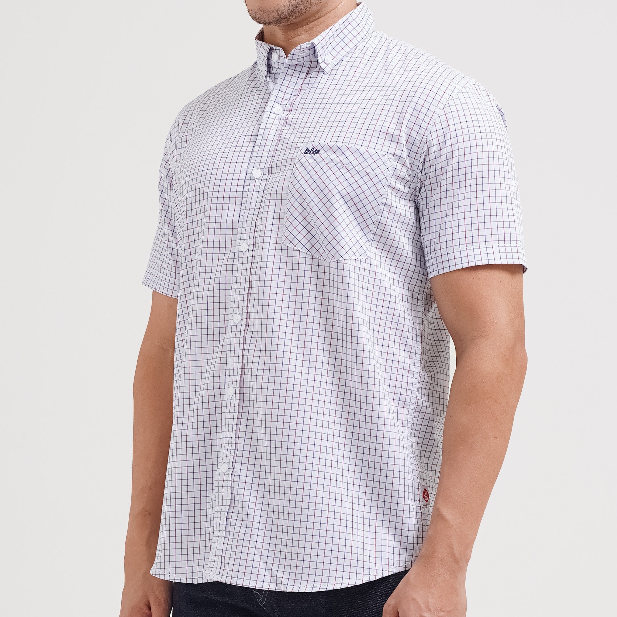 Lee Cooper Short Shirt Rudd Maroon Blue
