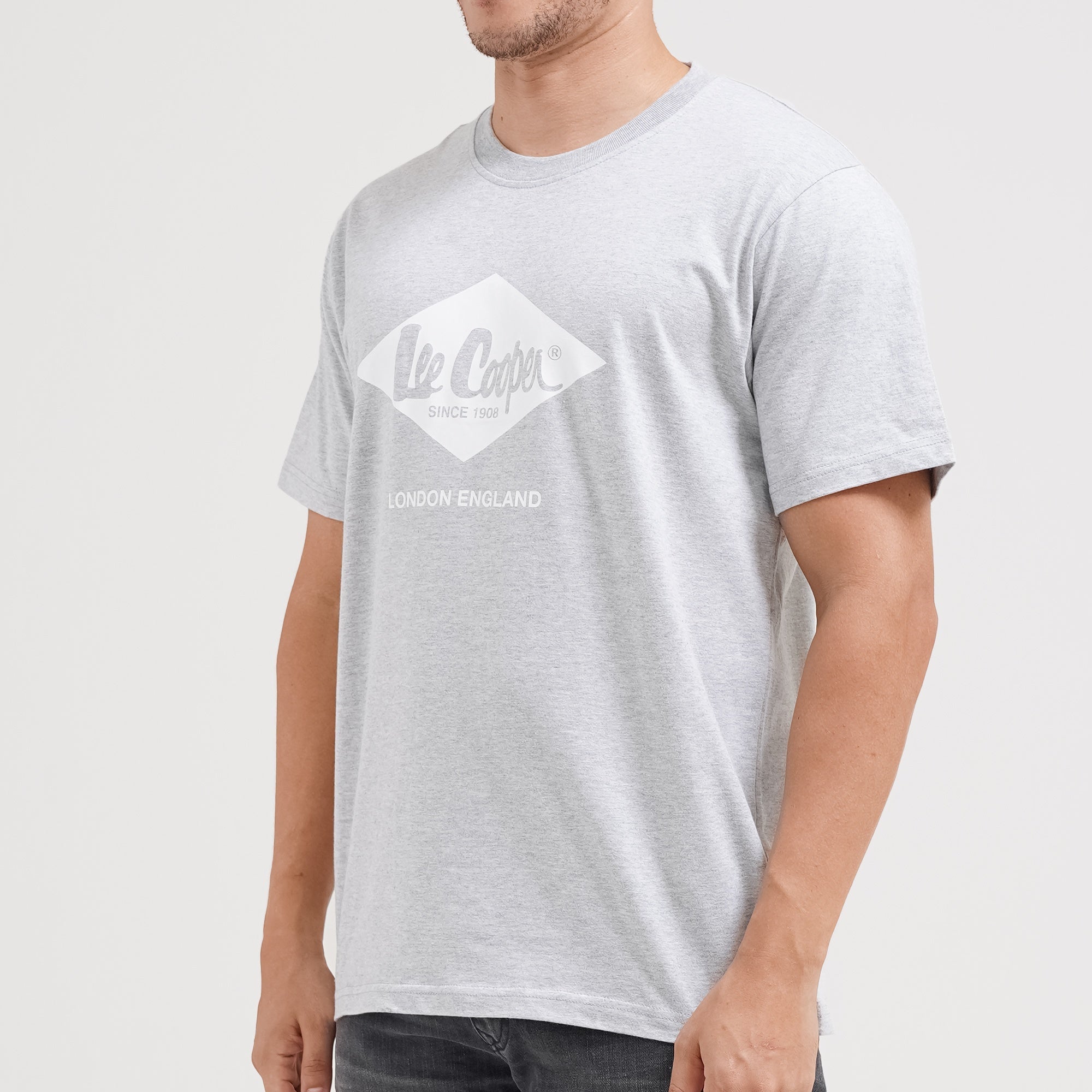 Lee Cooper T-shirt Logo Diamond White Melange
