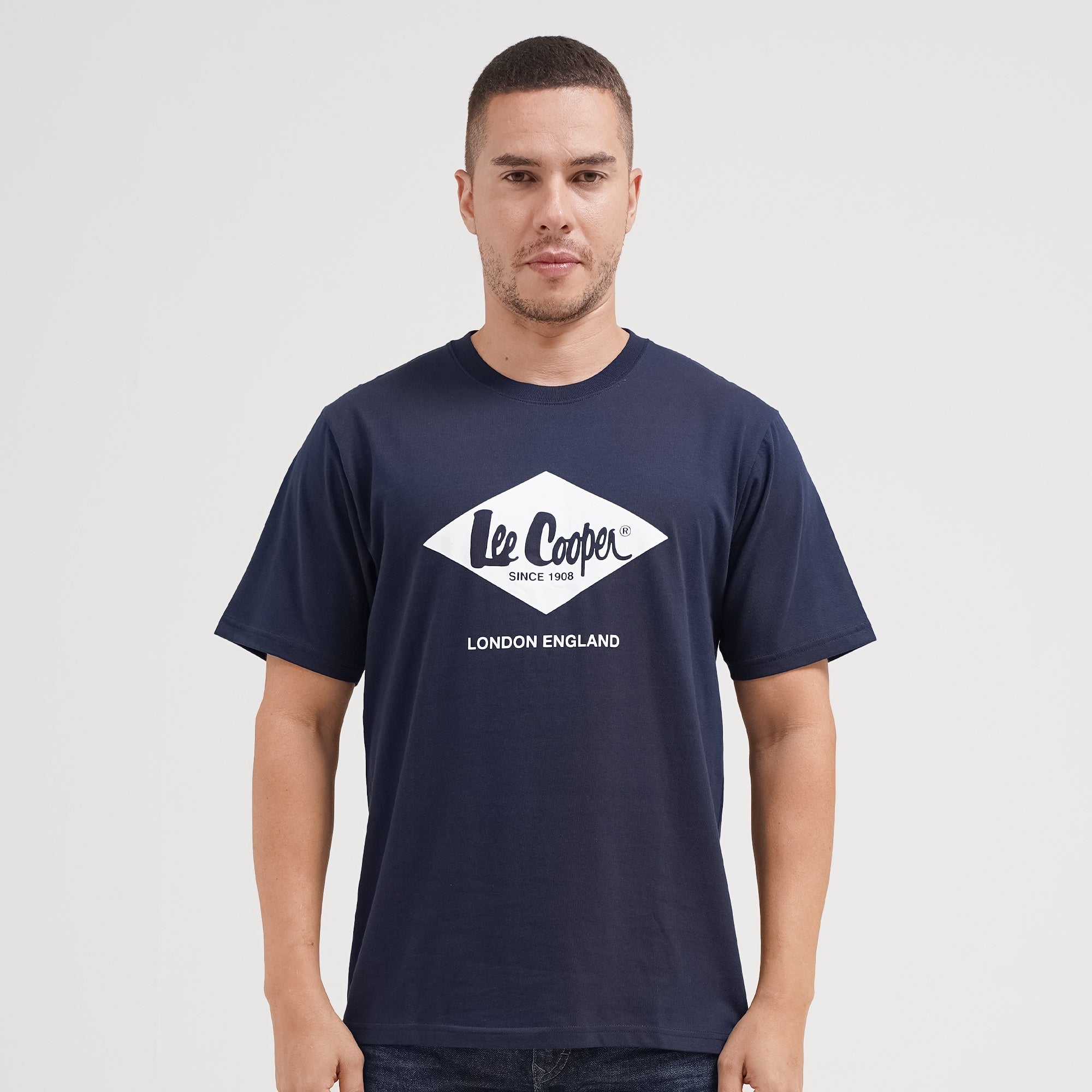 Lee Cooper T-shirt Logo Diamond White Navy
