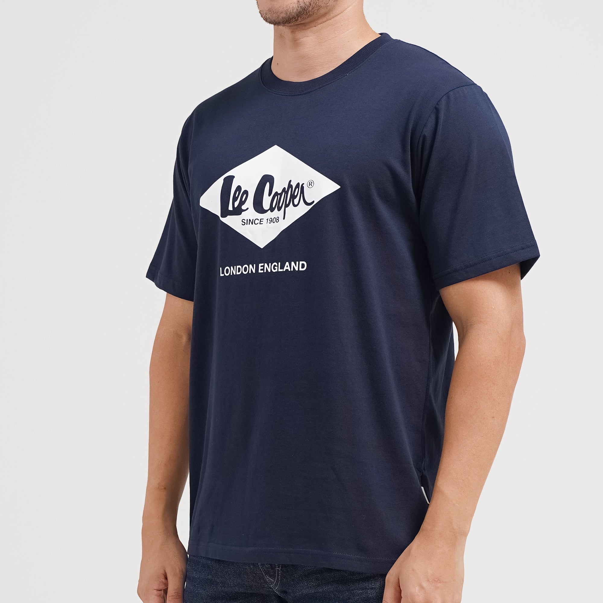 Lee Cooper T-shirt Logo Diamond White Navy