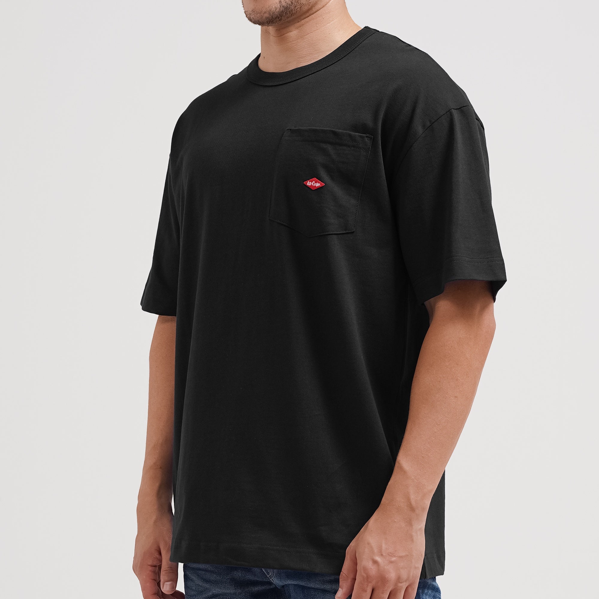 Lee Cooper T-Shirt Logo Pocket Oversize Black