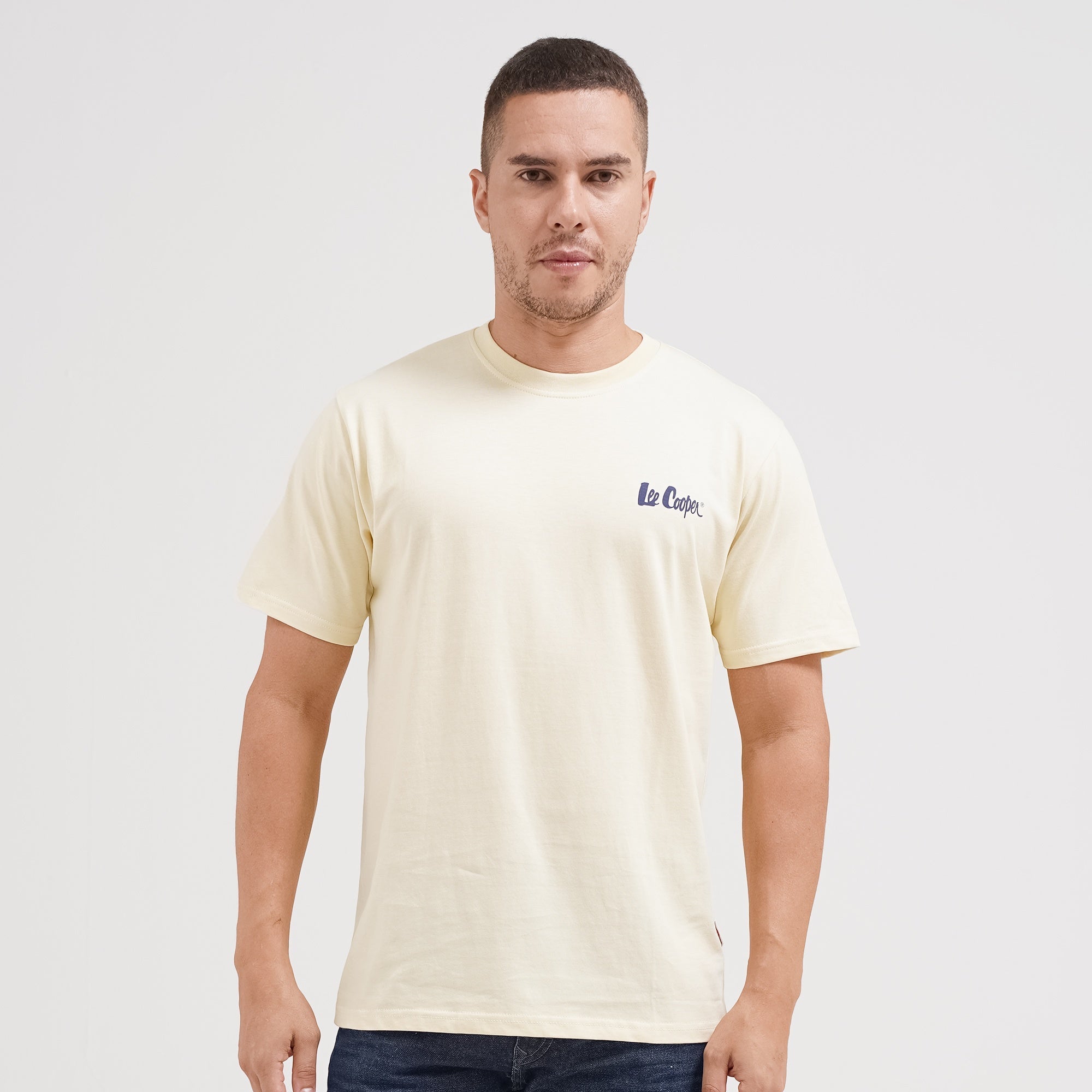 Lee Cooper T-shirt Logotype Cream TS03