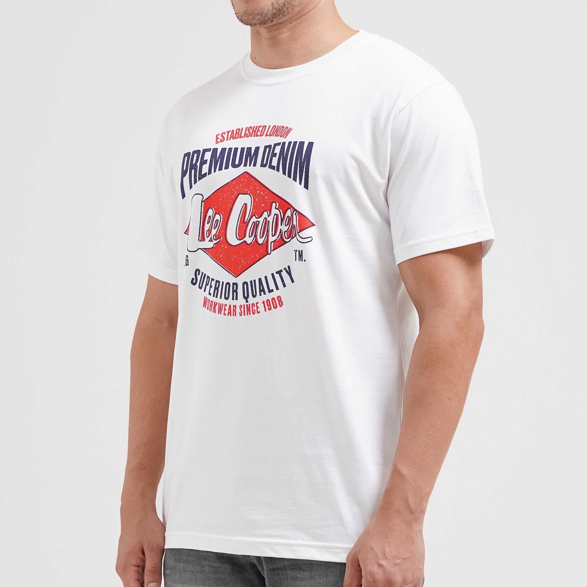 Lee Cooper T-Shirt Premium Denim White