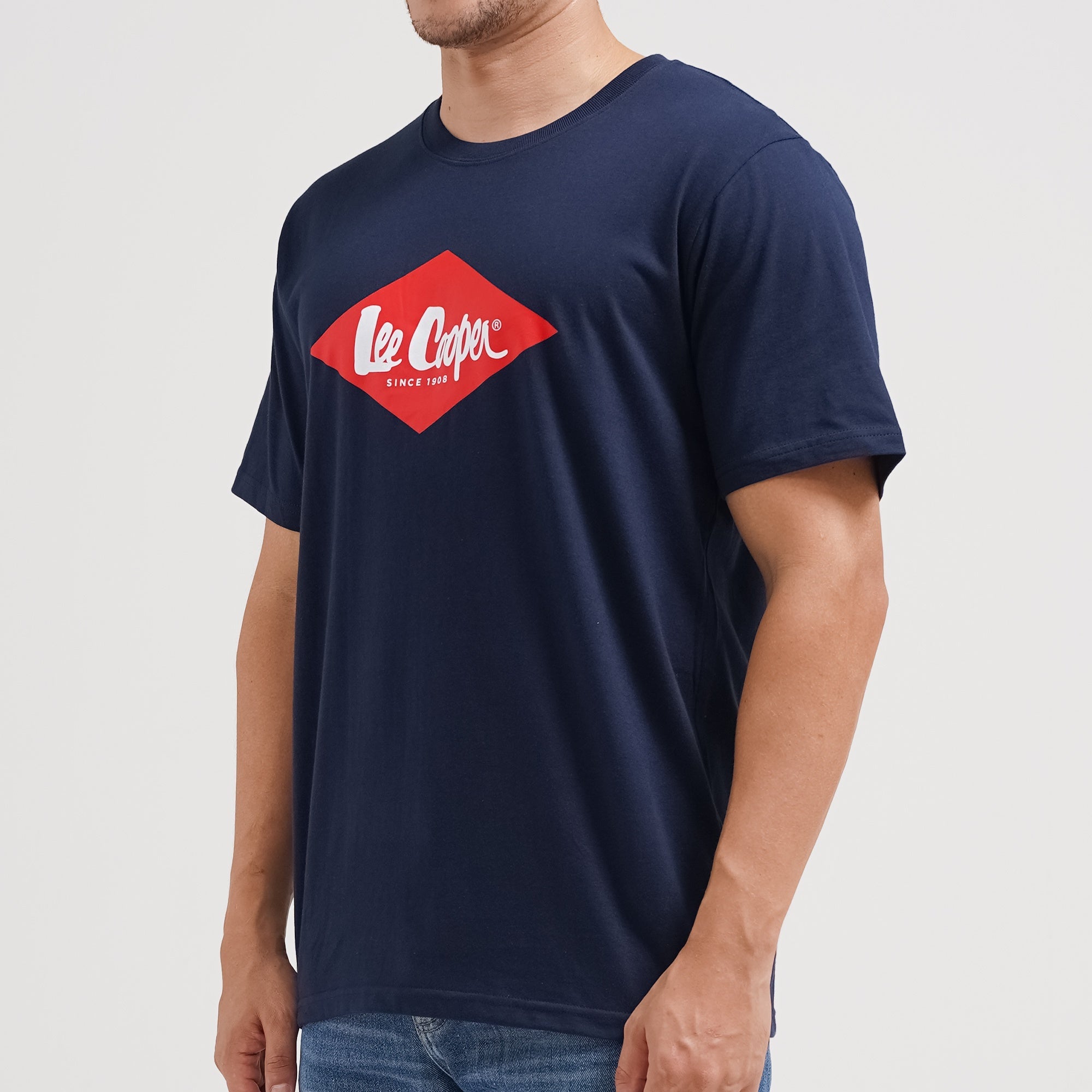 Lee Cooper T-shirt Logo Diamond Red Navy