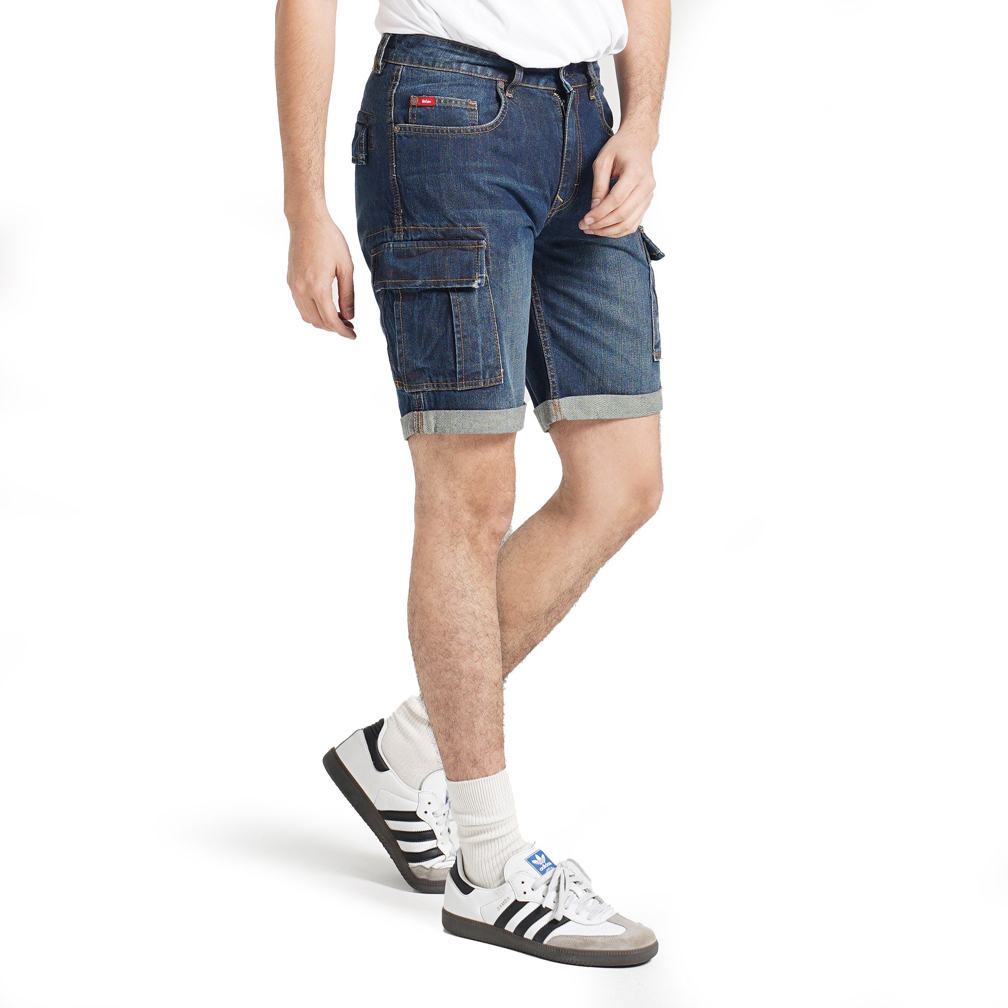 Lee Cooper Jeans Short Cargo Worn Medium Blue