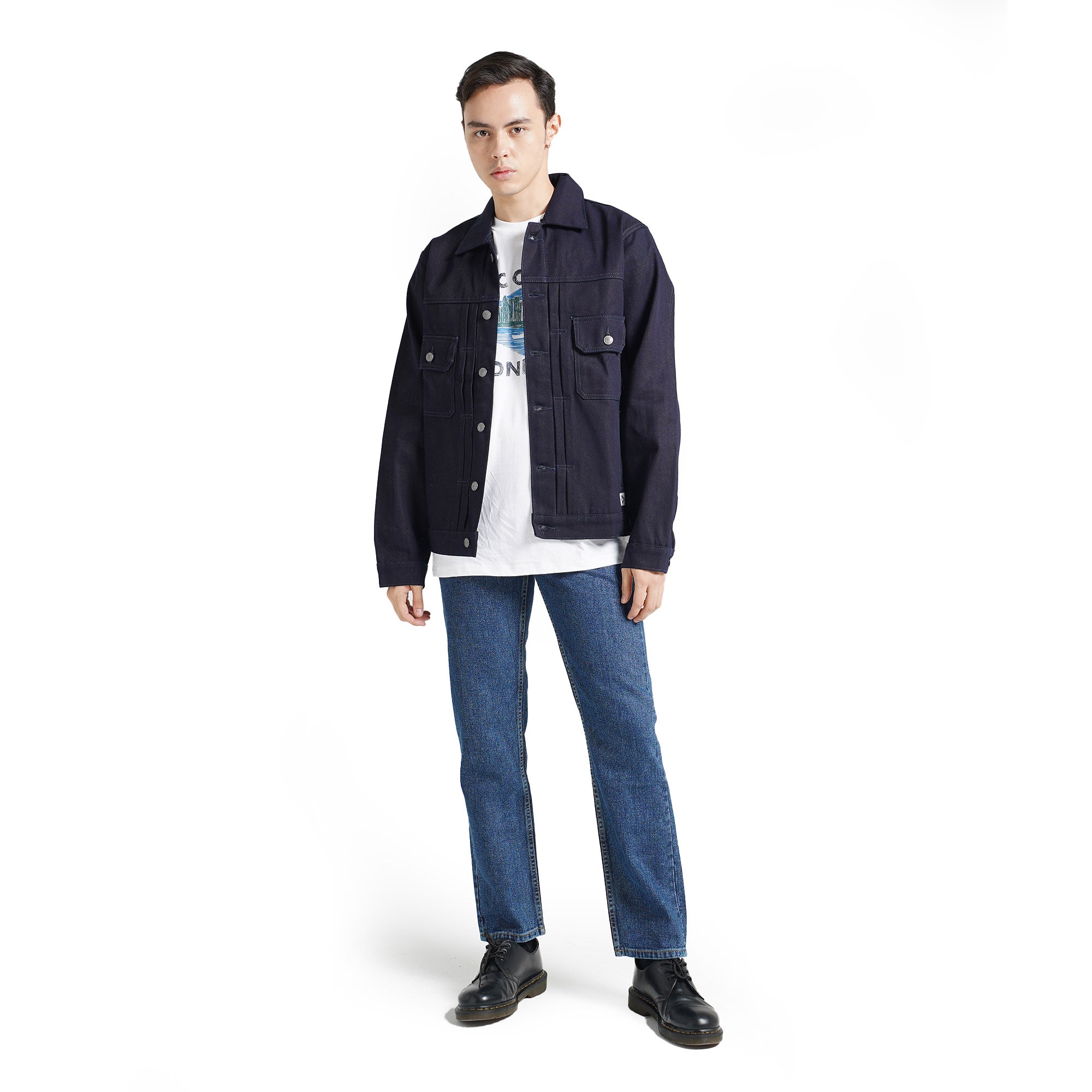 Lee Cooper Long Jacket Denim Trucker Dry Blue