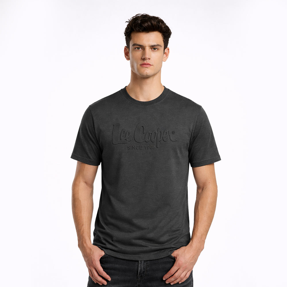 Lee Cooper T-shirt Logo Type Embos Dark Grey