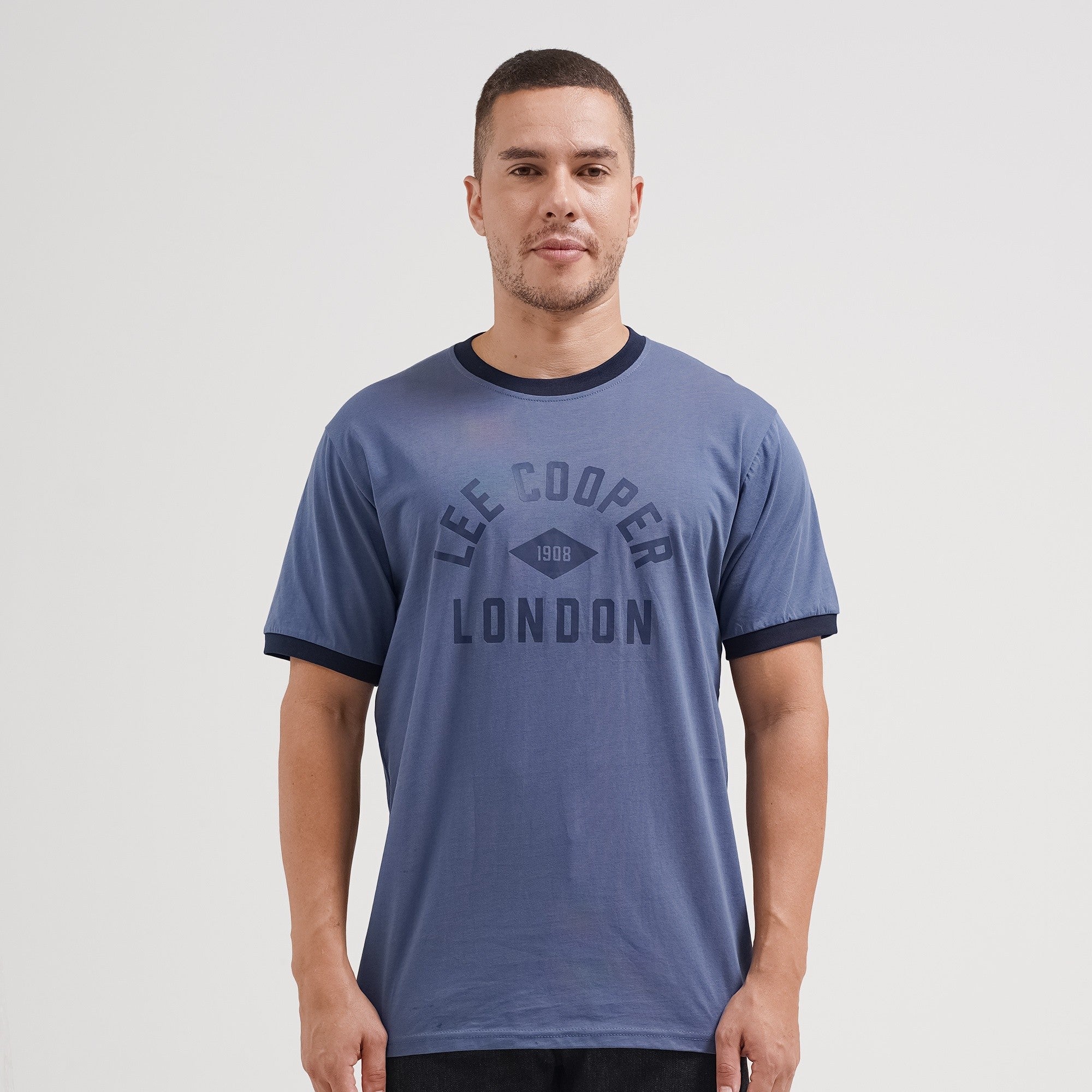 Lee Cooper T-Shirt Uomo Olaz - Maglietta Girocollo In Puro Cotone, Colore Beige, Manica Corta, Basic Casual - 2