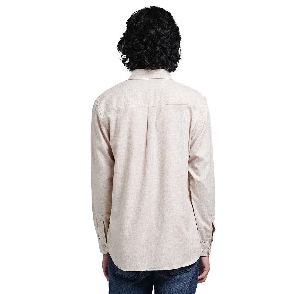 Lee Cooper Long Shirt Callum Plain Cream