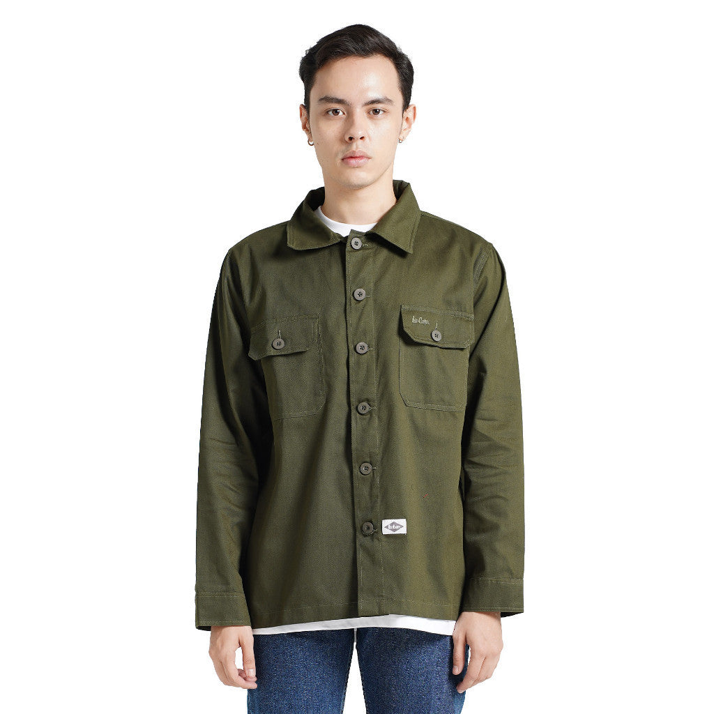 Lee Cooper Long Shirt Fatigue Olive