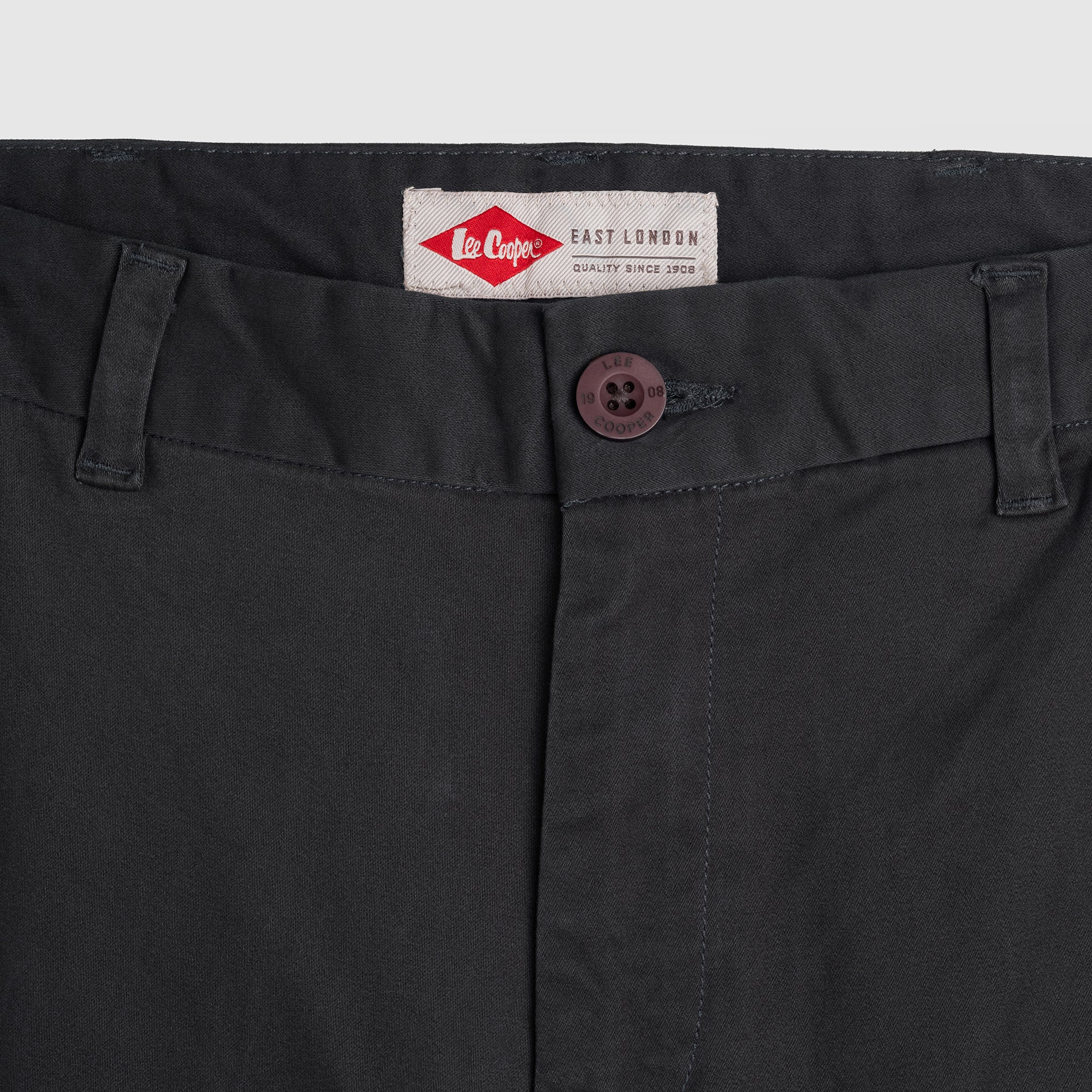 Lee Cooper Slim Fit Long Chino Abe Dark Grey
