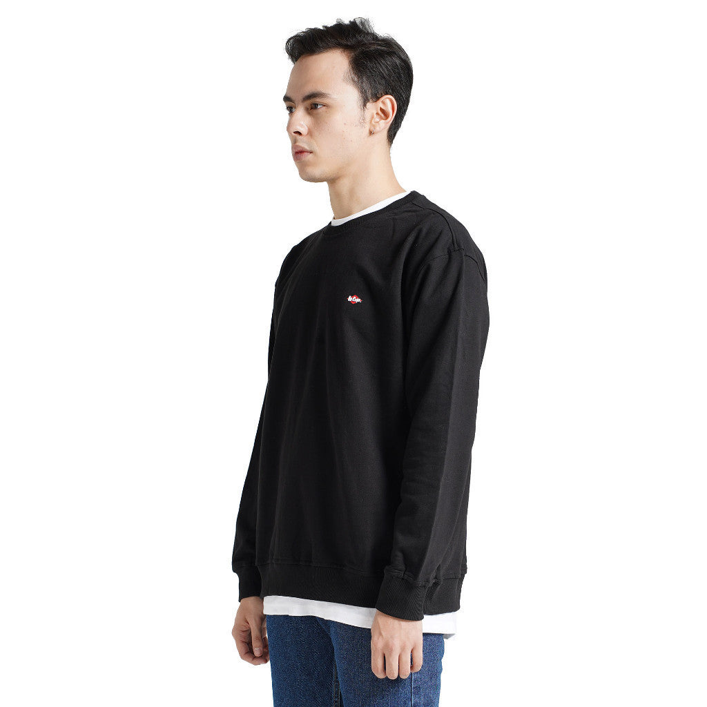 LEE COOPER SWEATER SMALL LOGO RETRO BLACK
