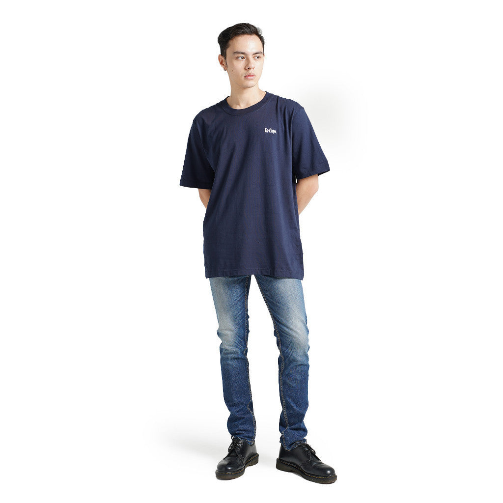 Lee Cooper Oversize T-Shirt Small Logo Type Navy