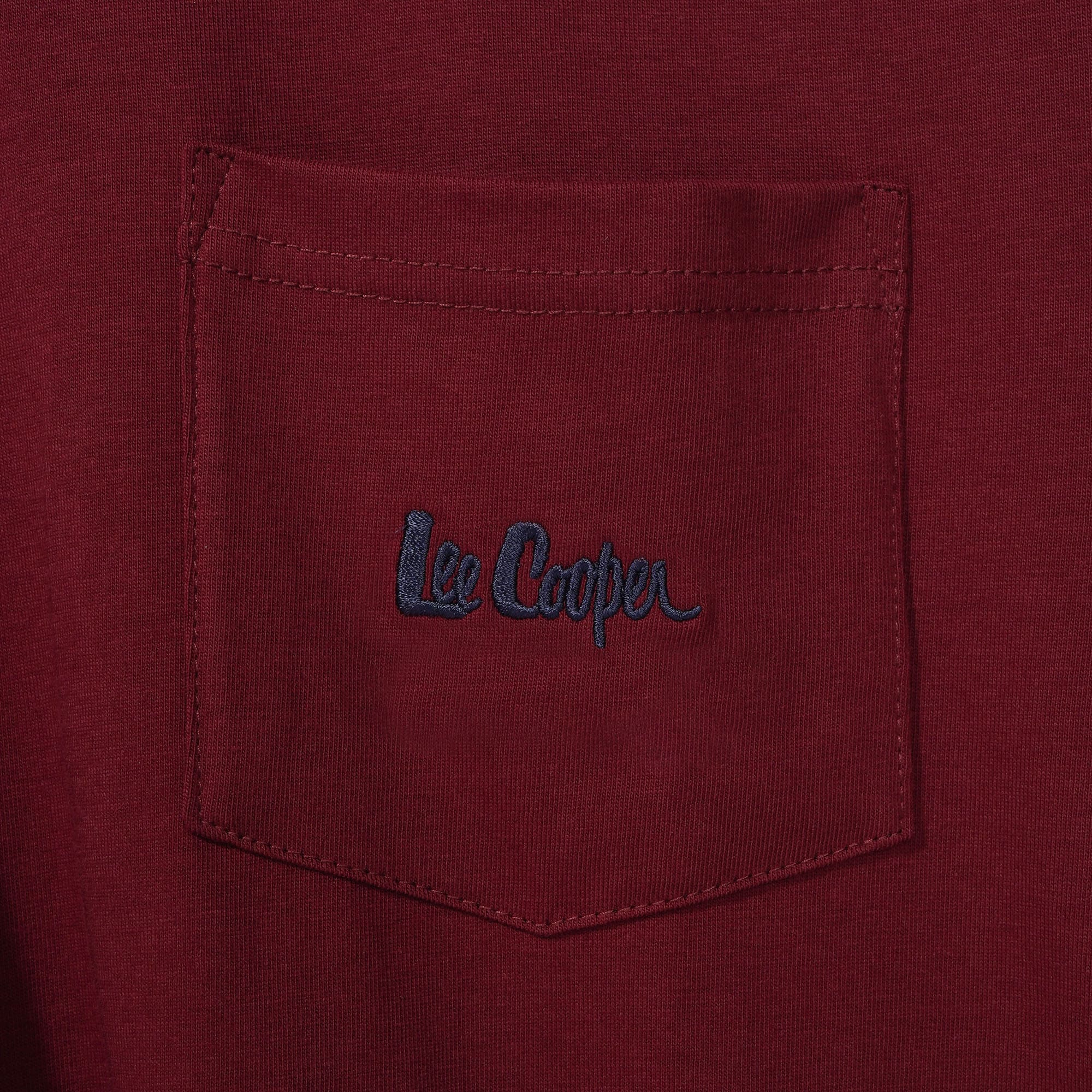 Lee Cooper T-Shirt Pocket Logotype Maroon