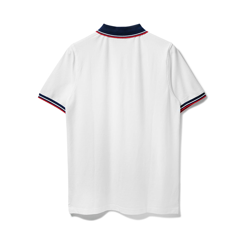 Lee Cooper Polo Shirt Collar Navy Stripe White