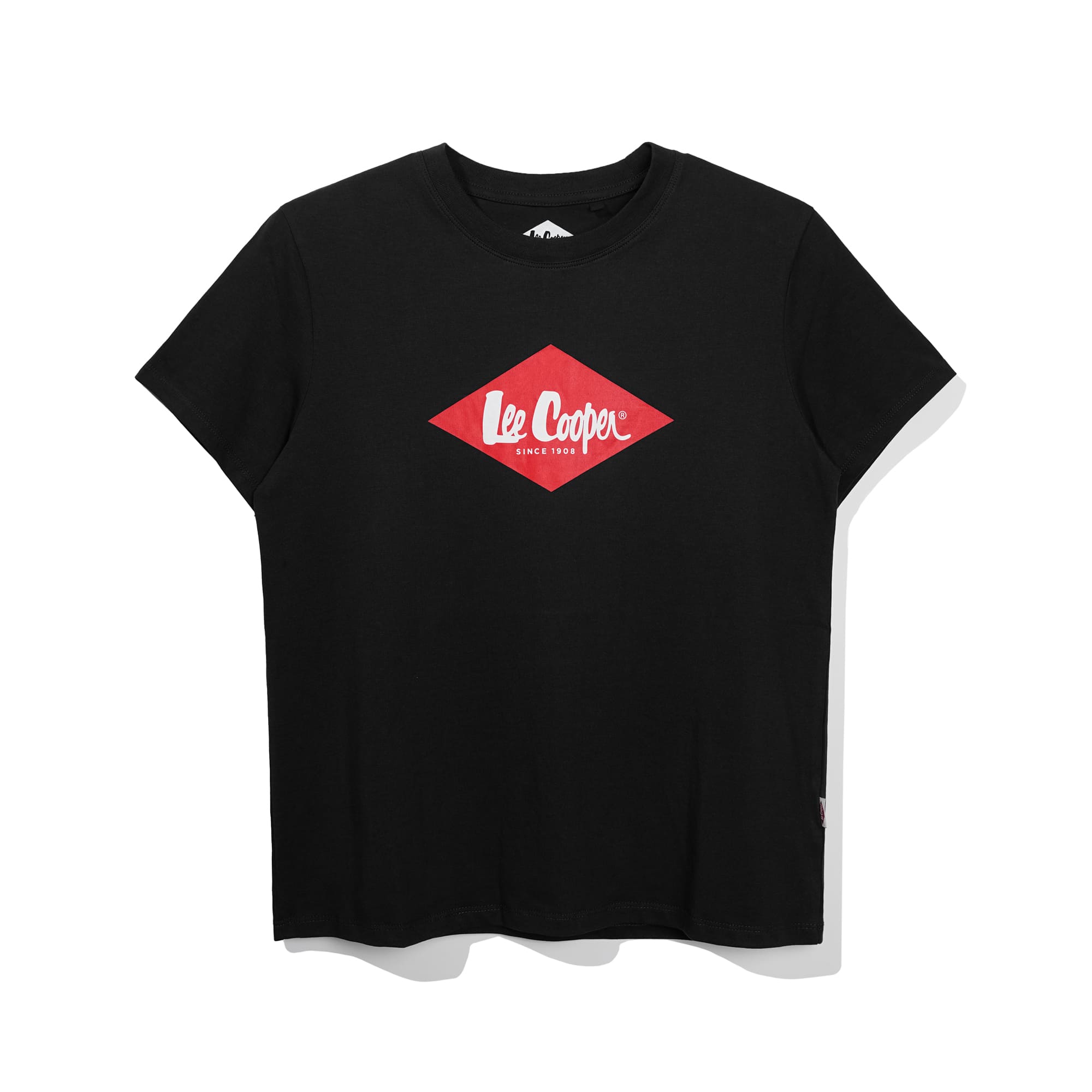 Lee Cooper Women T-Shirt Red Diamond Logo Black