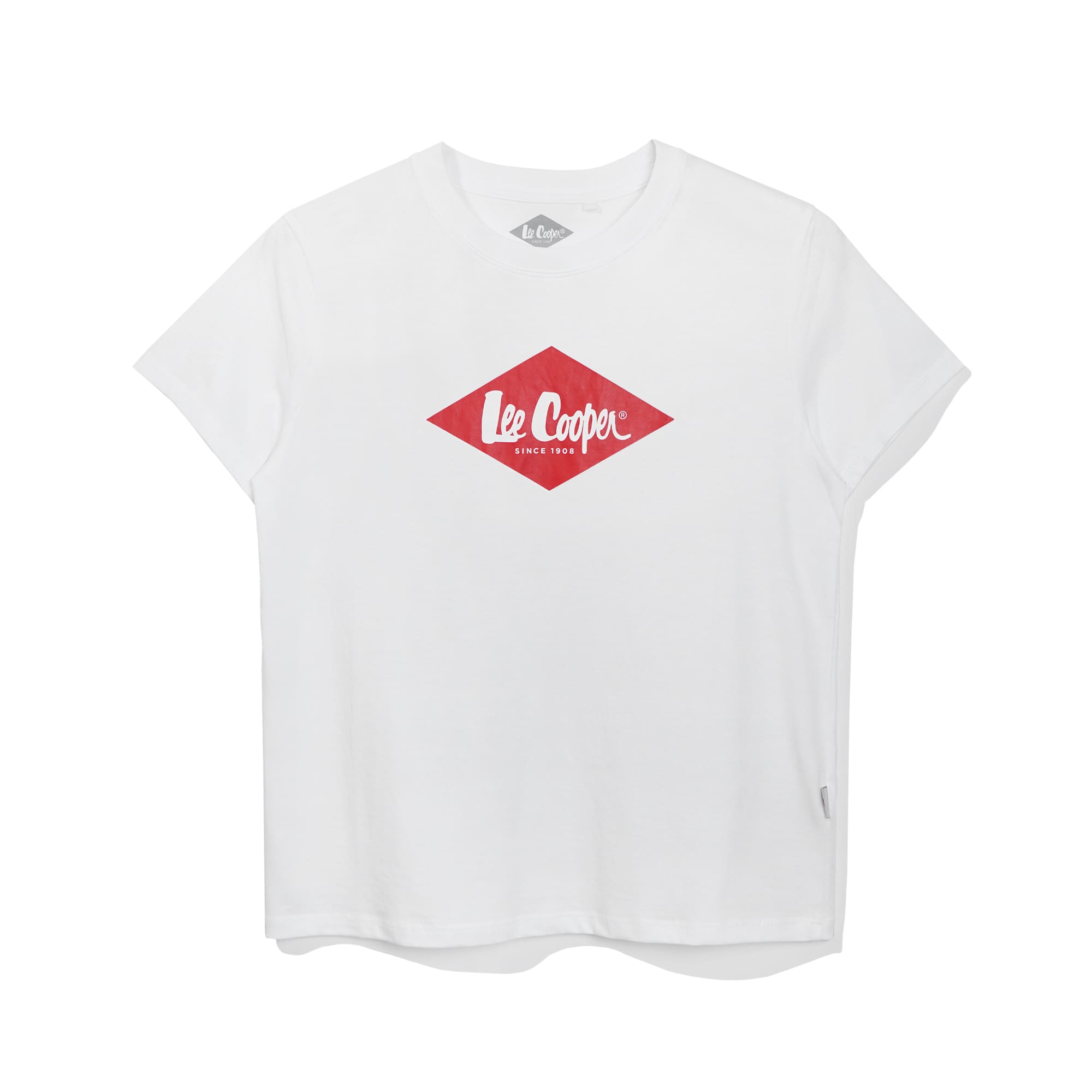 Lee Cooper Women T-Shirt Red Diamond Logo White