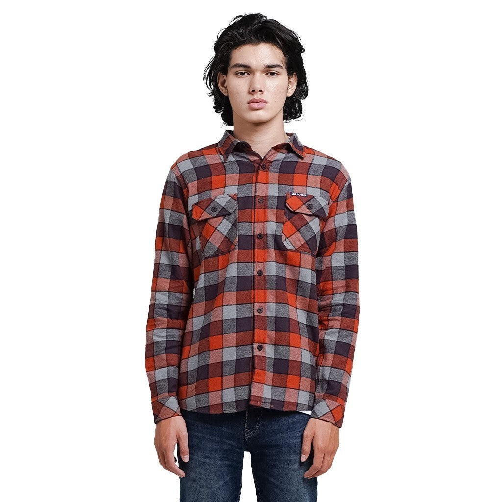 Lee Cooper Long Shirt Flannel Aldred Orange