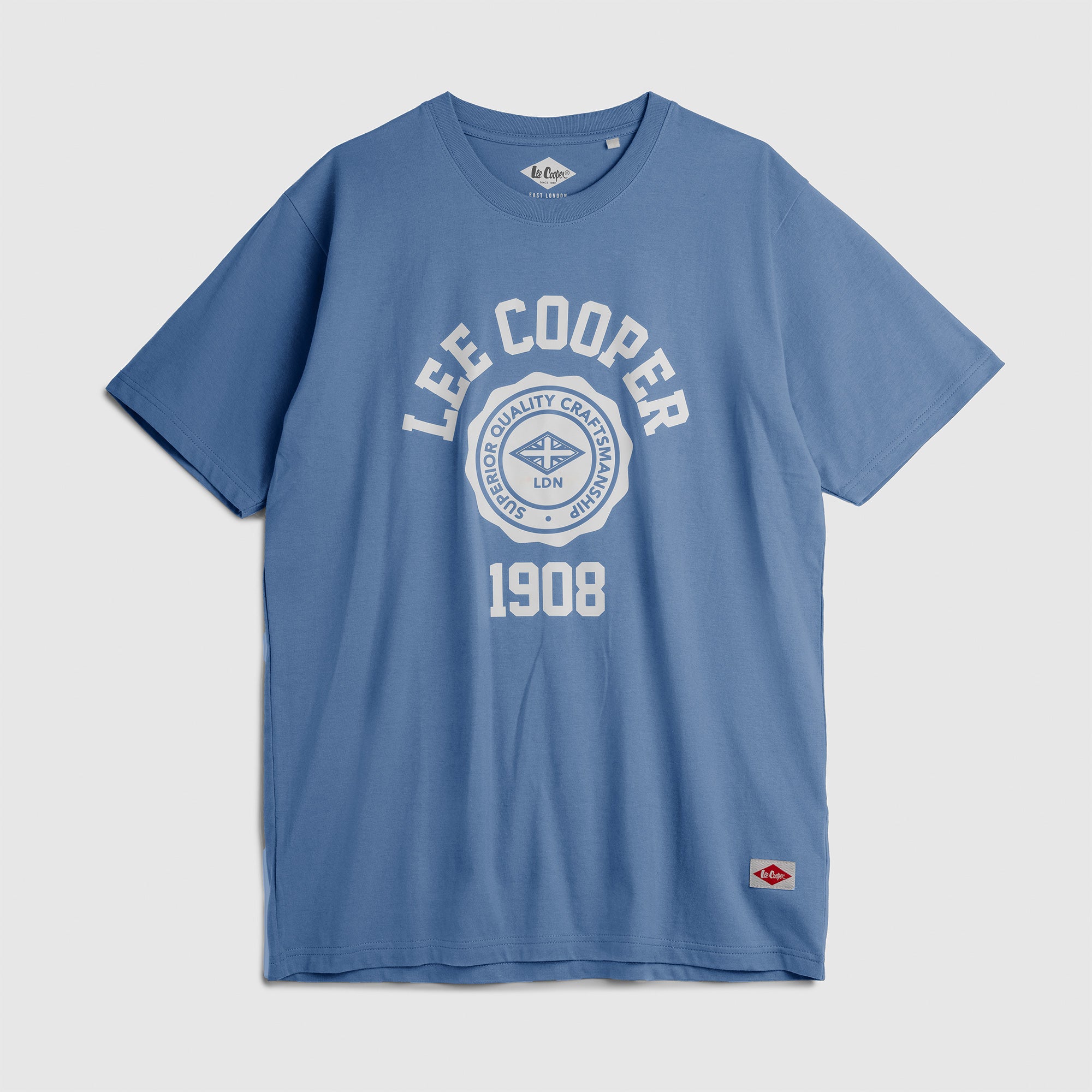 Lee Cooper T-Shirt Varsity Crest Steel Blue