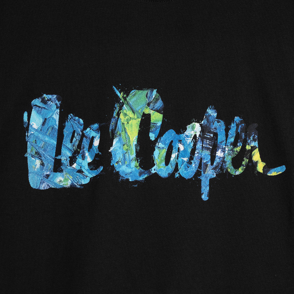 Lee Cooper T-Shirt Acrylic Logotype Black