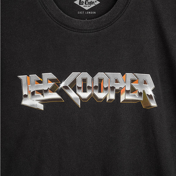 Lee Cooper T-Shirt Vintage Chrome Typography Black