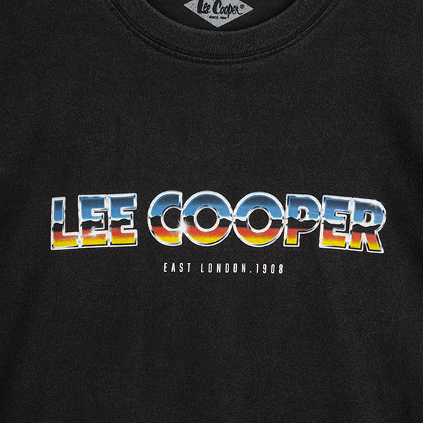 Lee Cooper T-Shirt Retro Chrome Typography Black