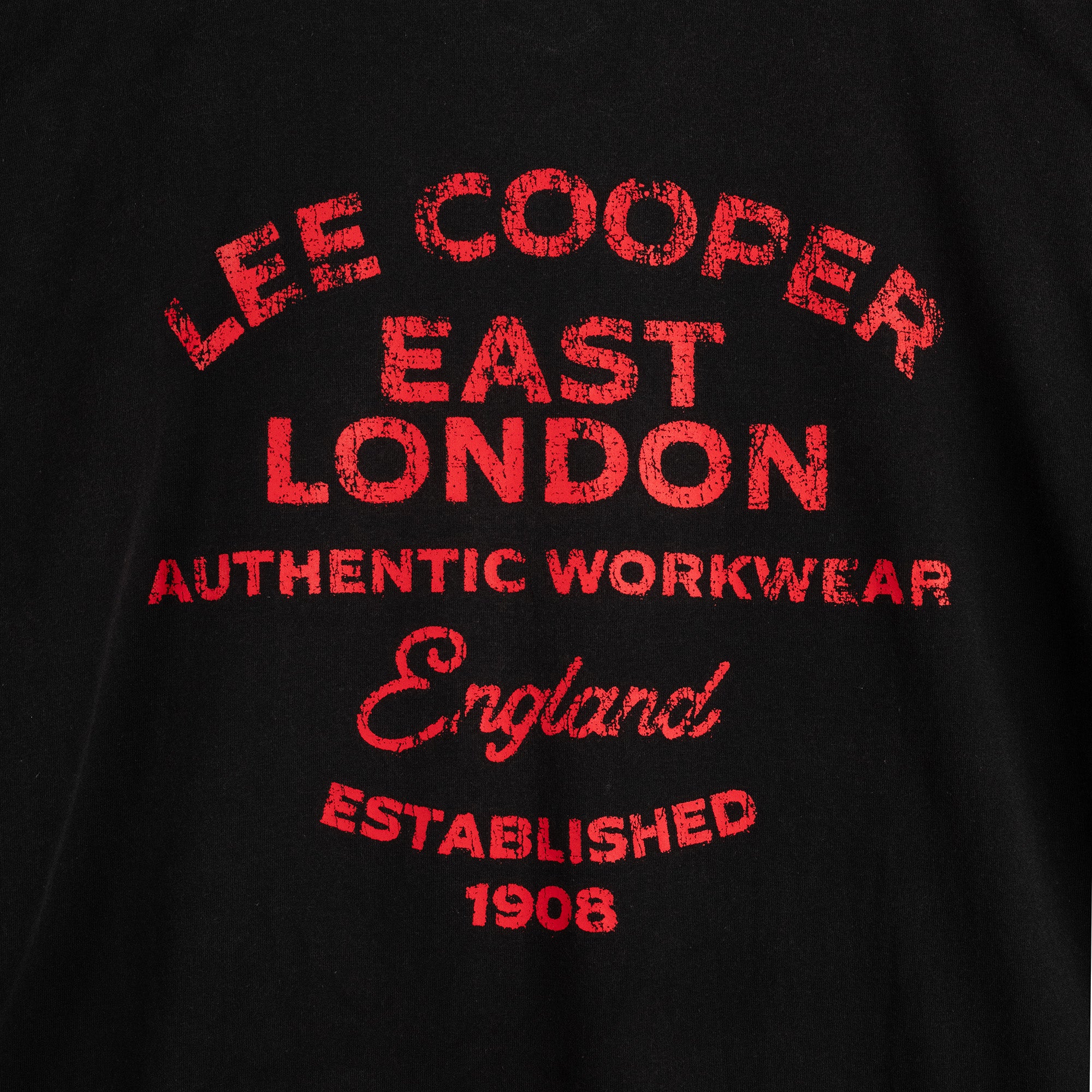 Lee Cooper Oversized T-Shirt Cracking Typography Black