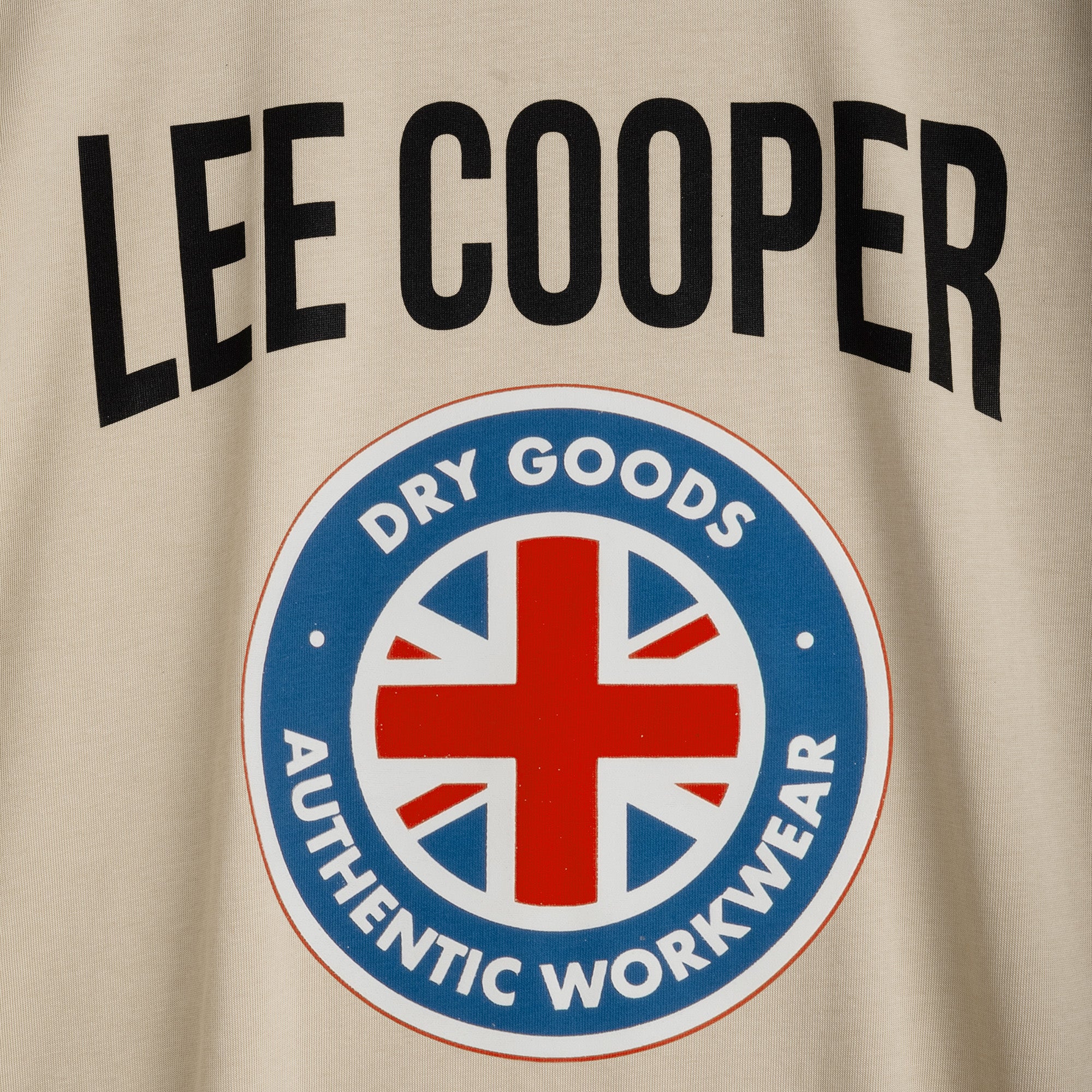 Lee Cooper T-Shirt Union Jack Patch Biscuit