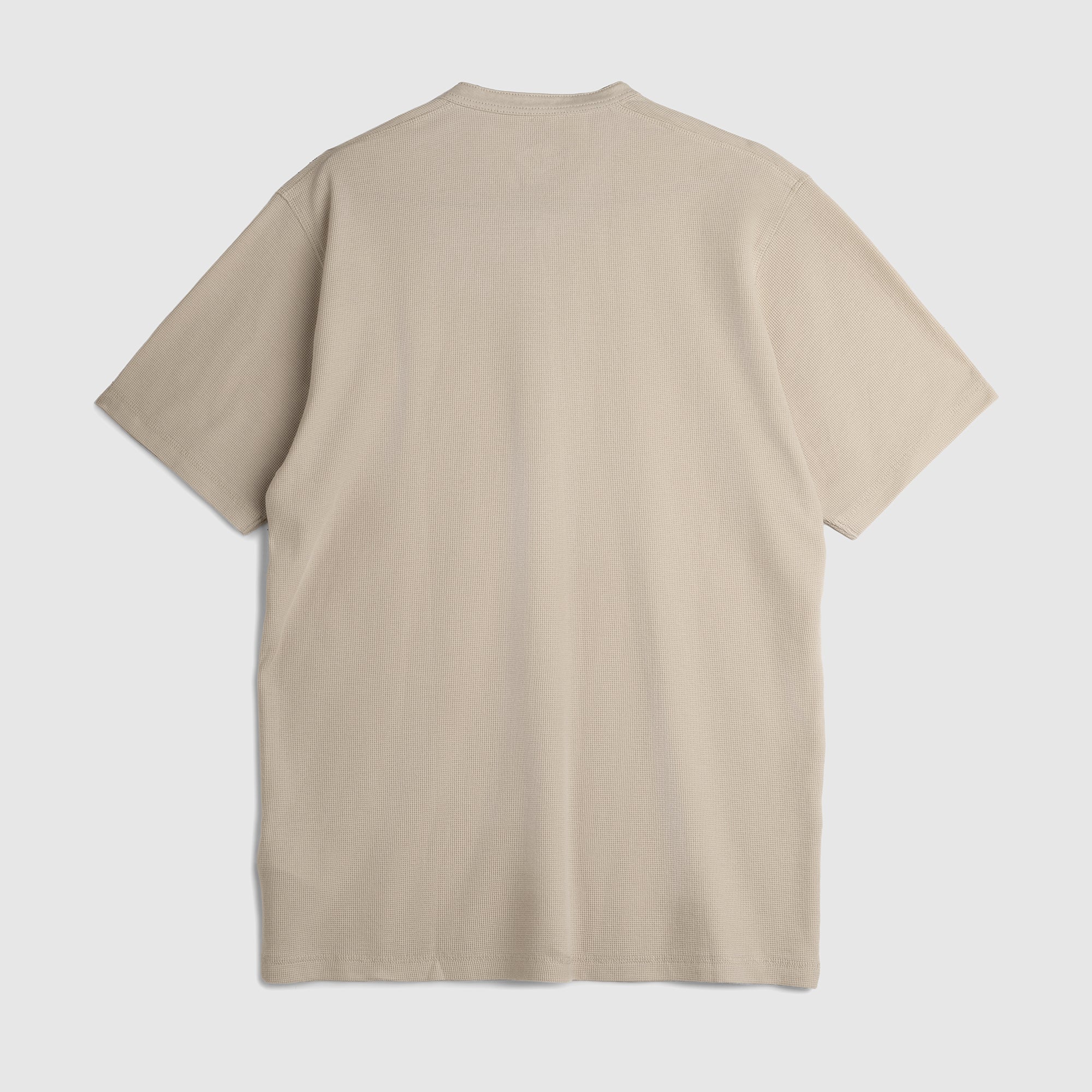 Lee Cooper T-Shirt Henley Buttoned Waffle Cream