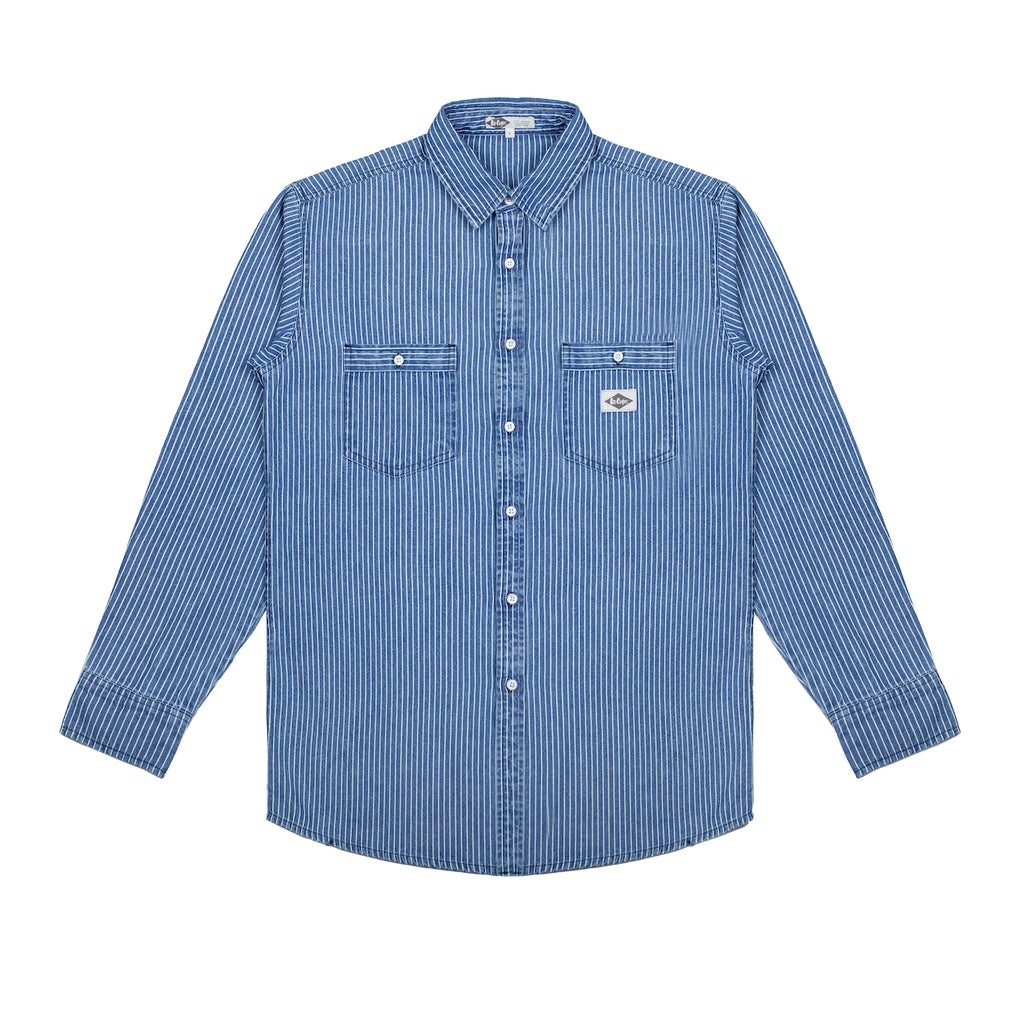Lee Cooper Long Shirt Stripe Adler Blue Stone